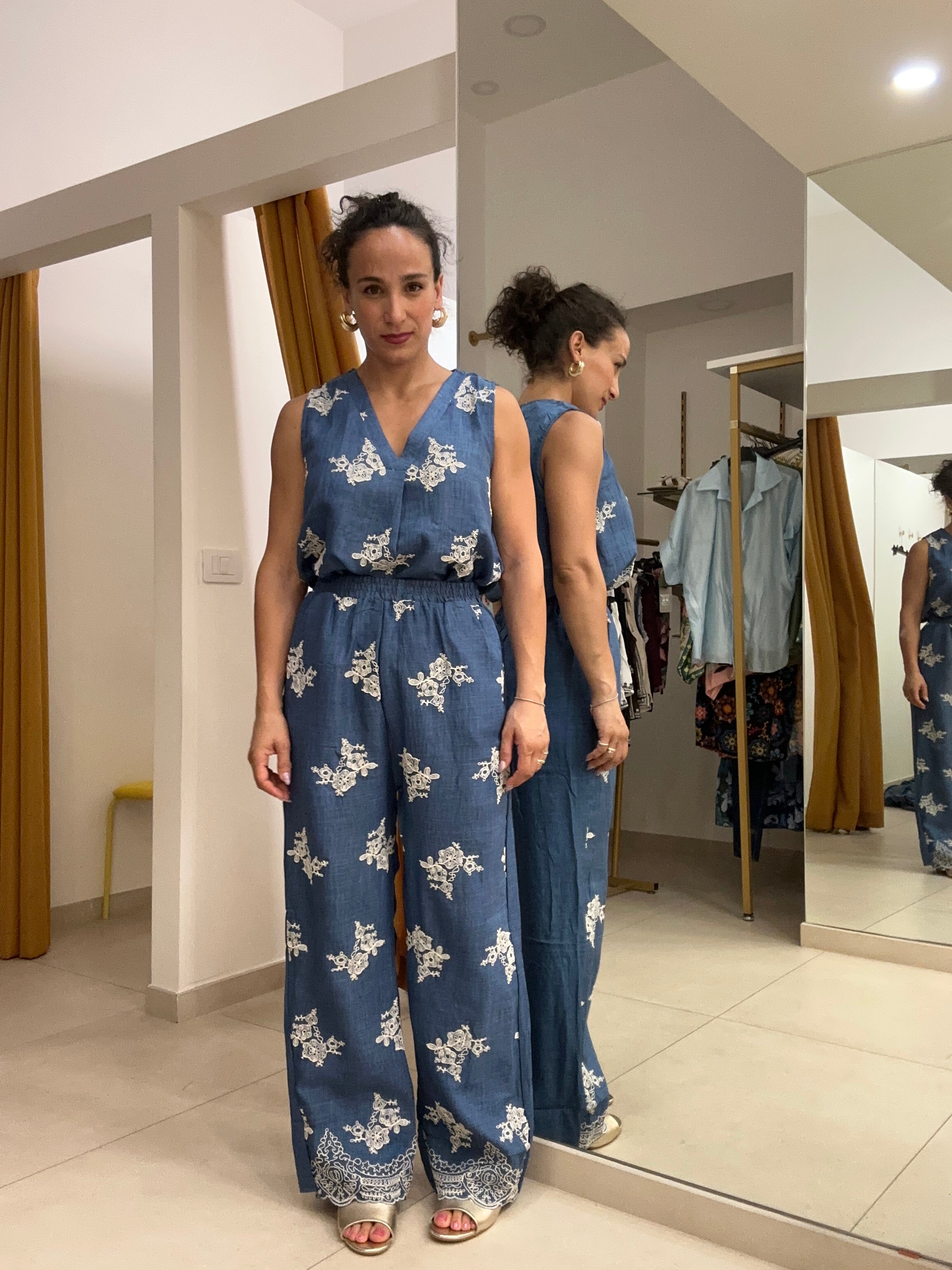 Coordinato effetto denim