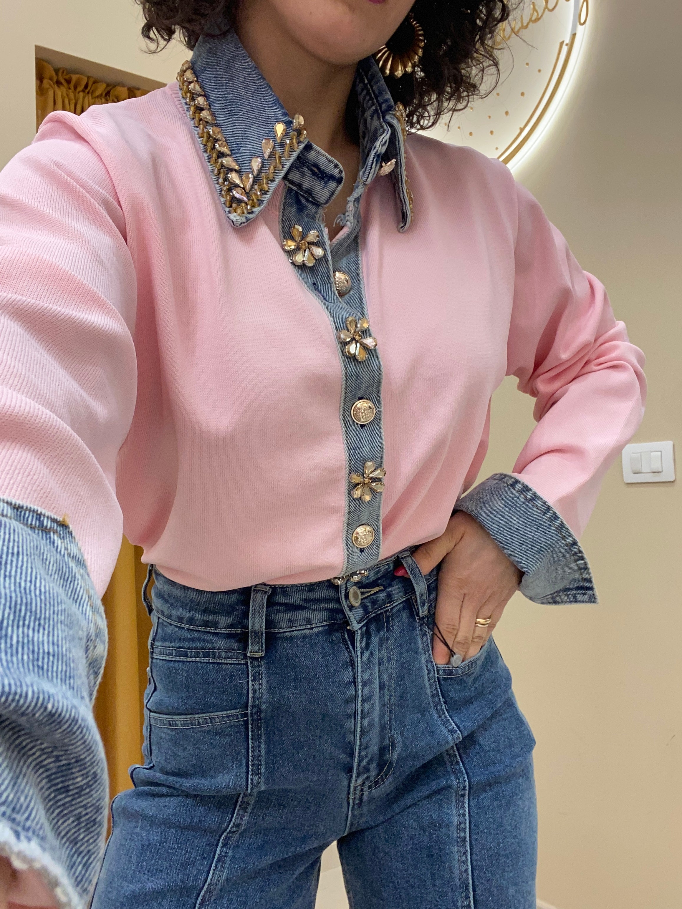 Maglia in filo luxury rosa