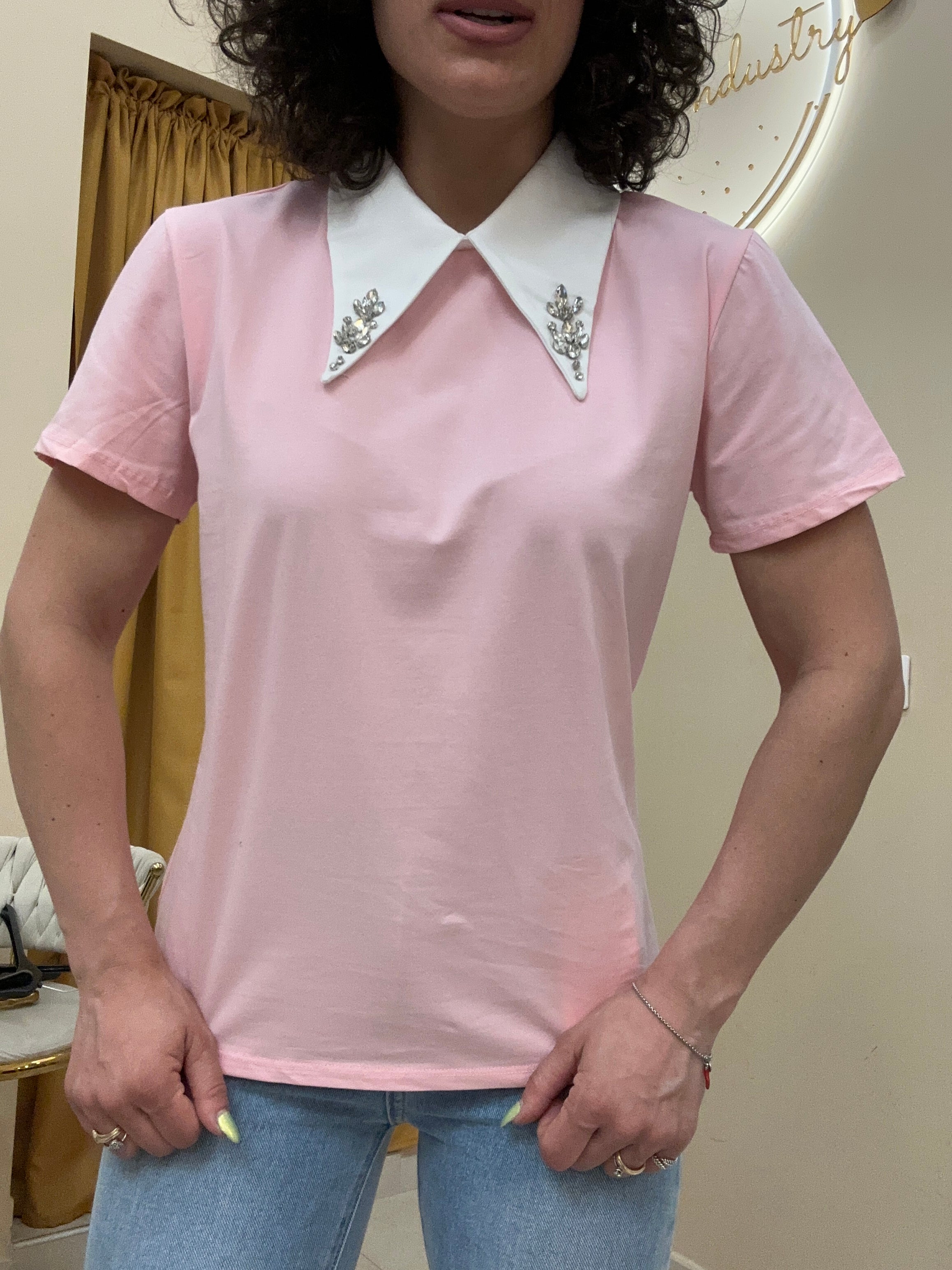 T-shirt colletto lungo