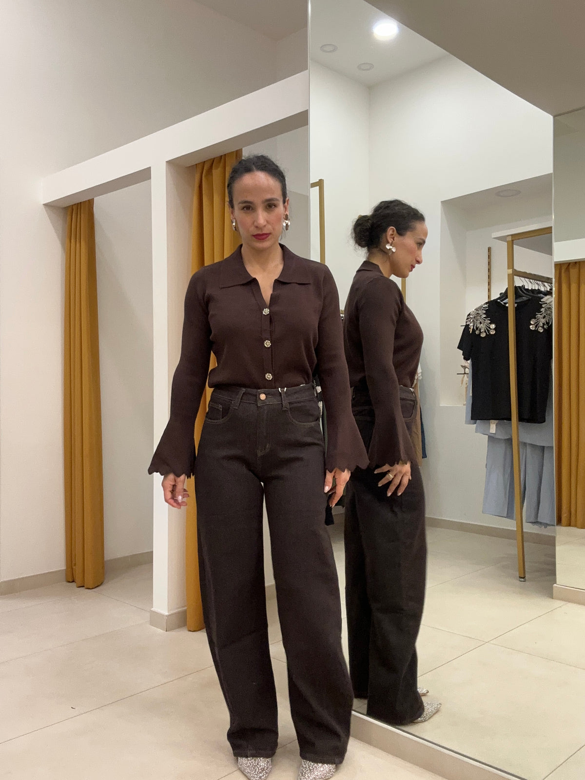 Polo cardigan brillantini