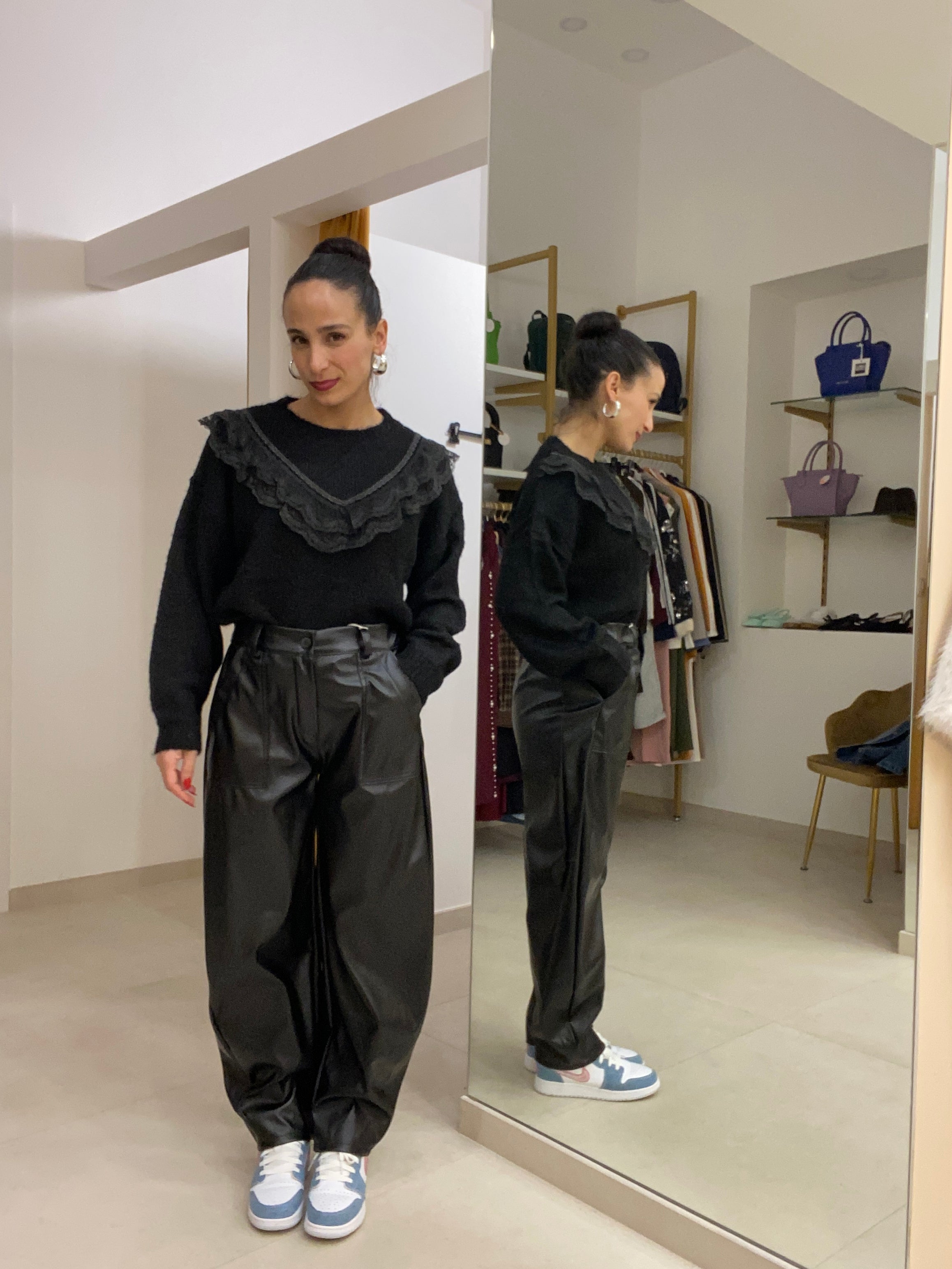 Pantalone ballon in ecopelle