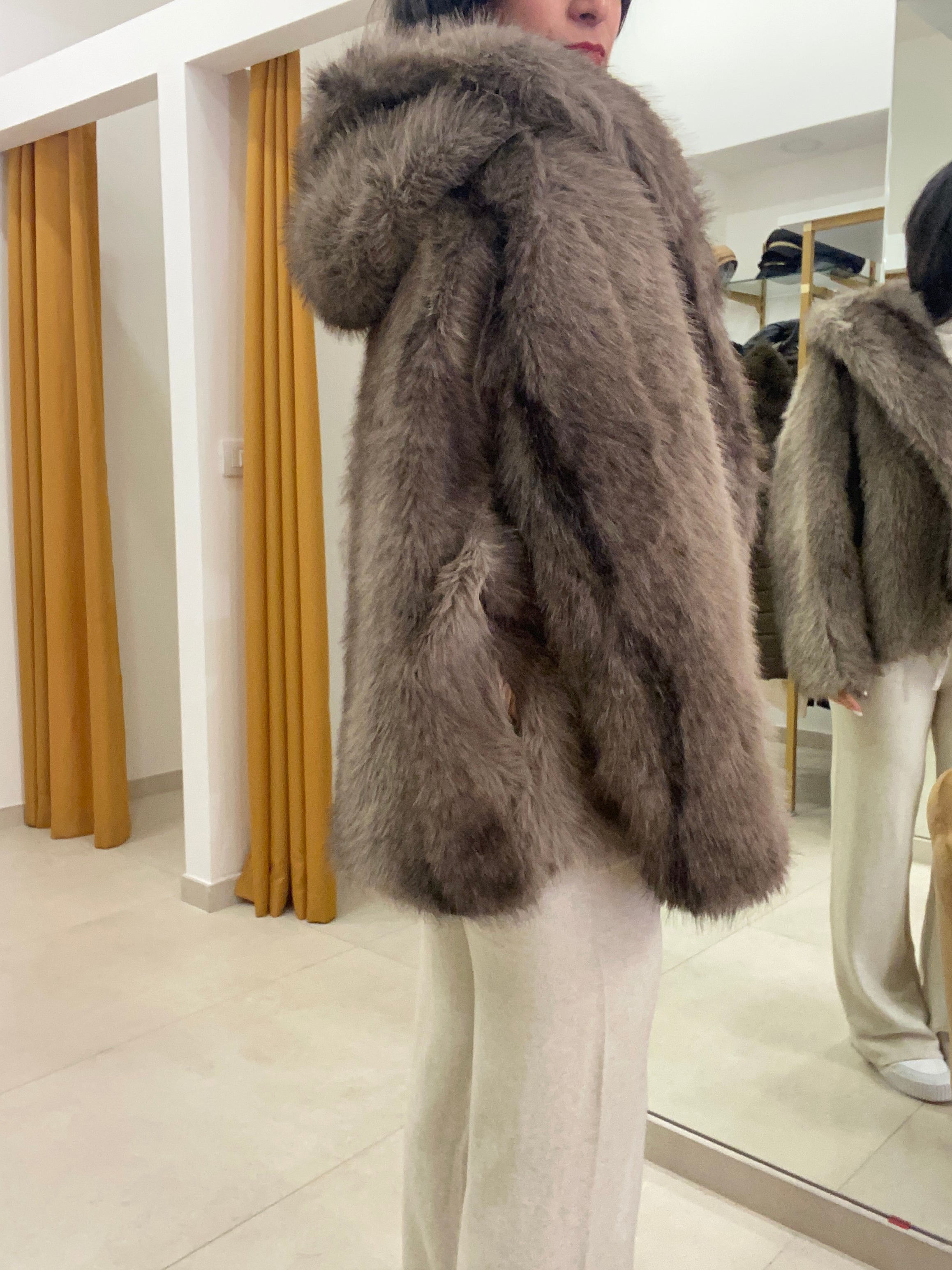 EcoPelliccia cappuccio caffè