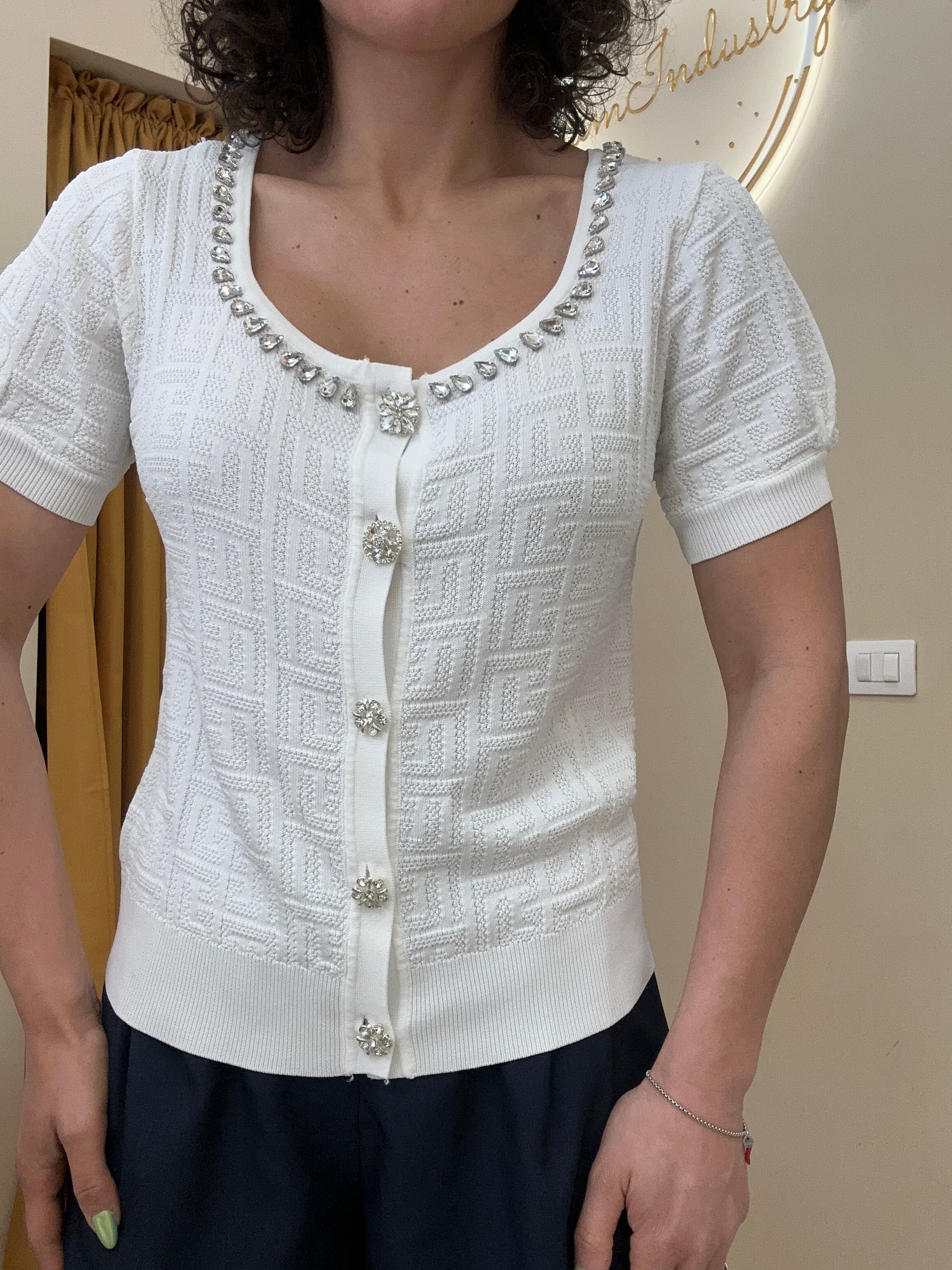 Cardigan/Maglia bottoni gioiello