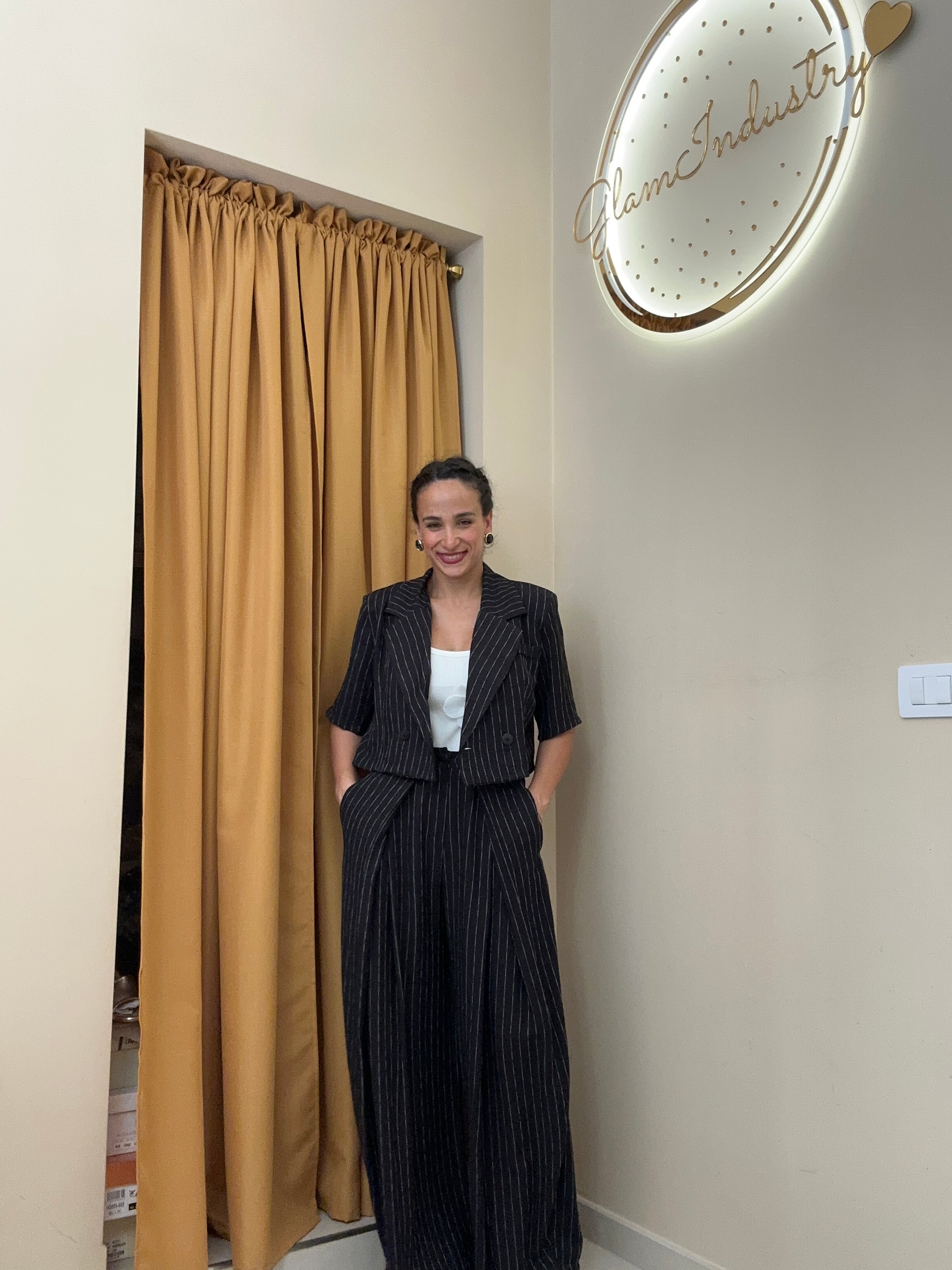 Tailleur gessato NERO