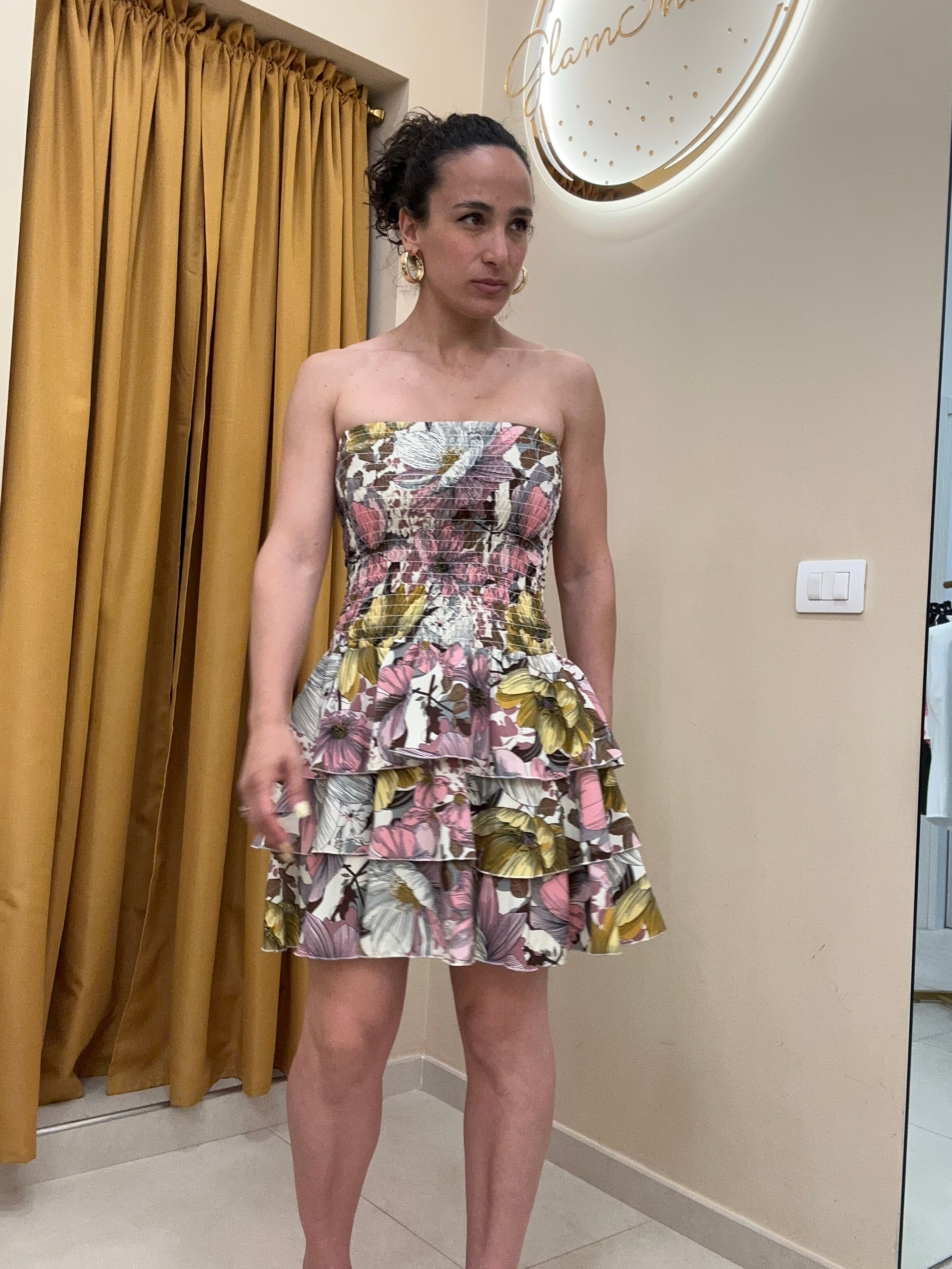 Vestito fascia e balze