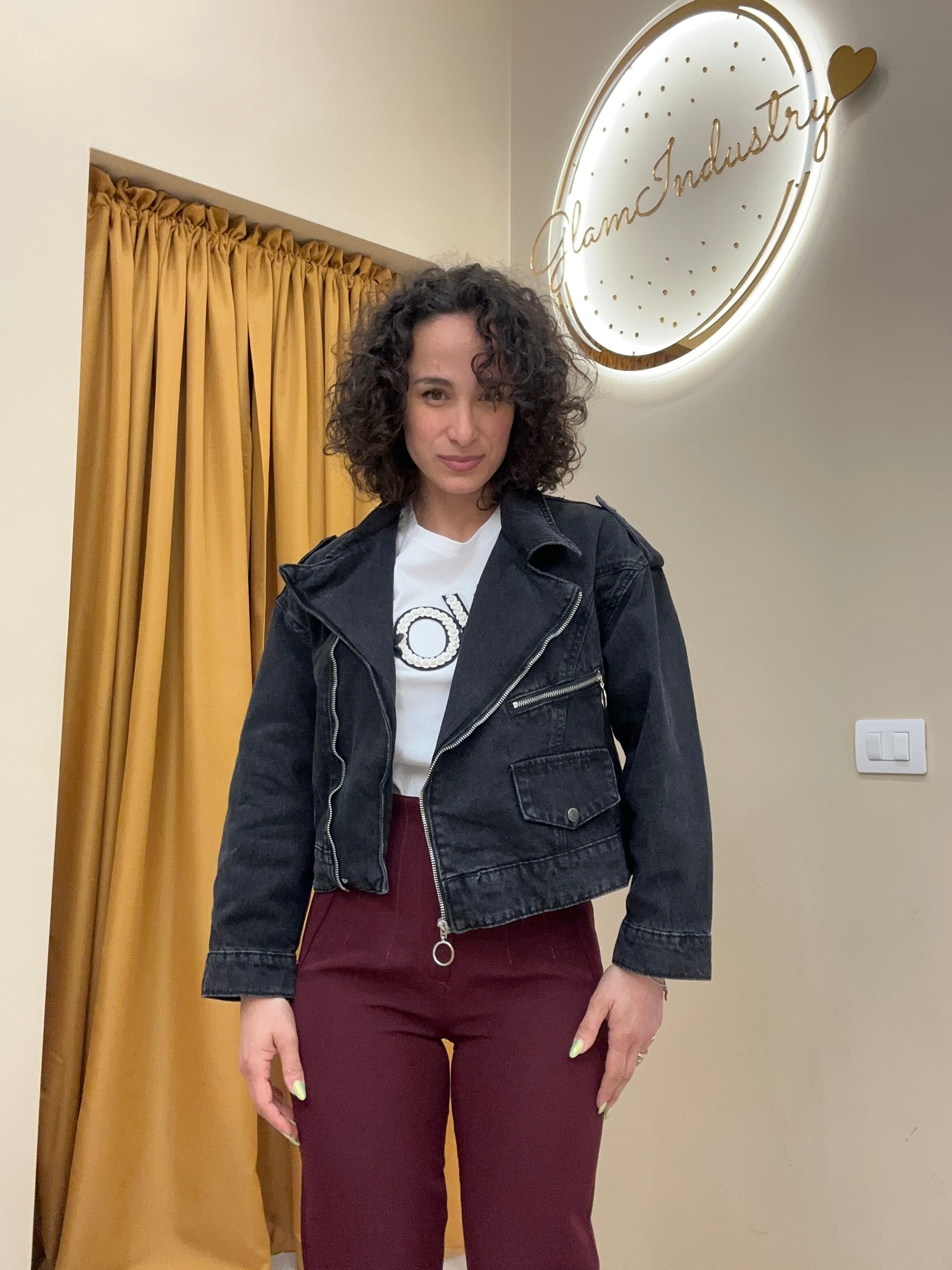 Chiodo  denim nero