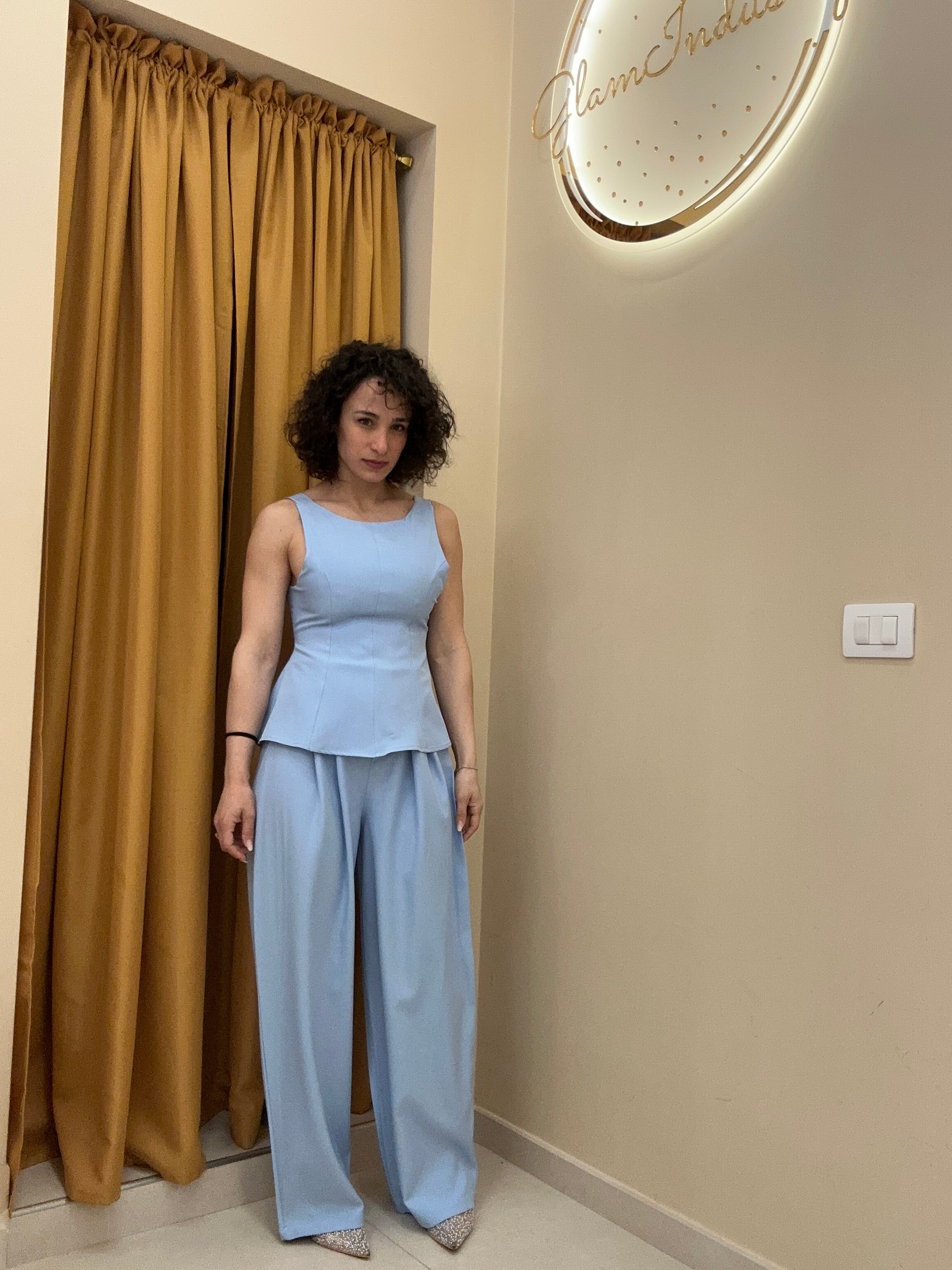 Completo fashion ma low cost celeste