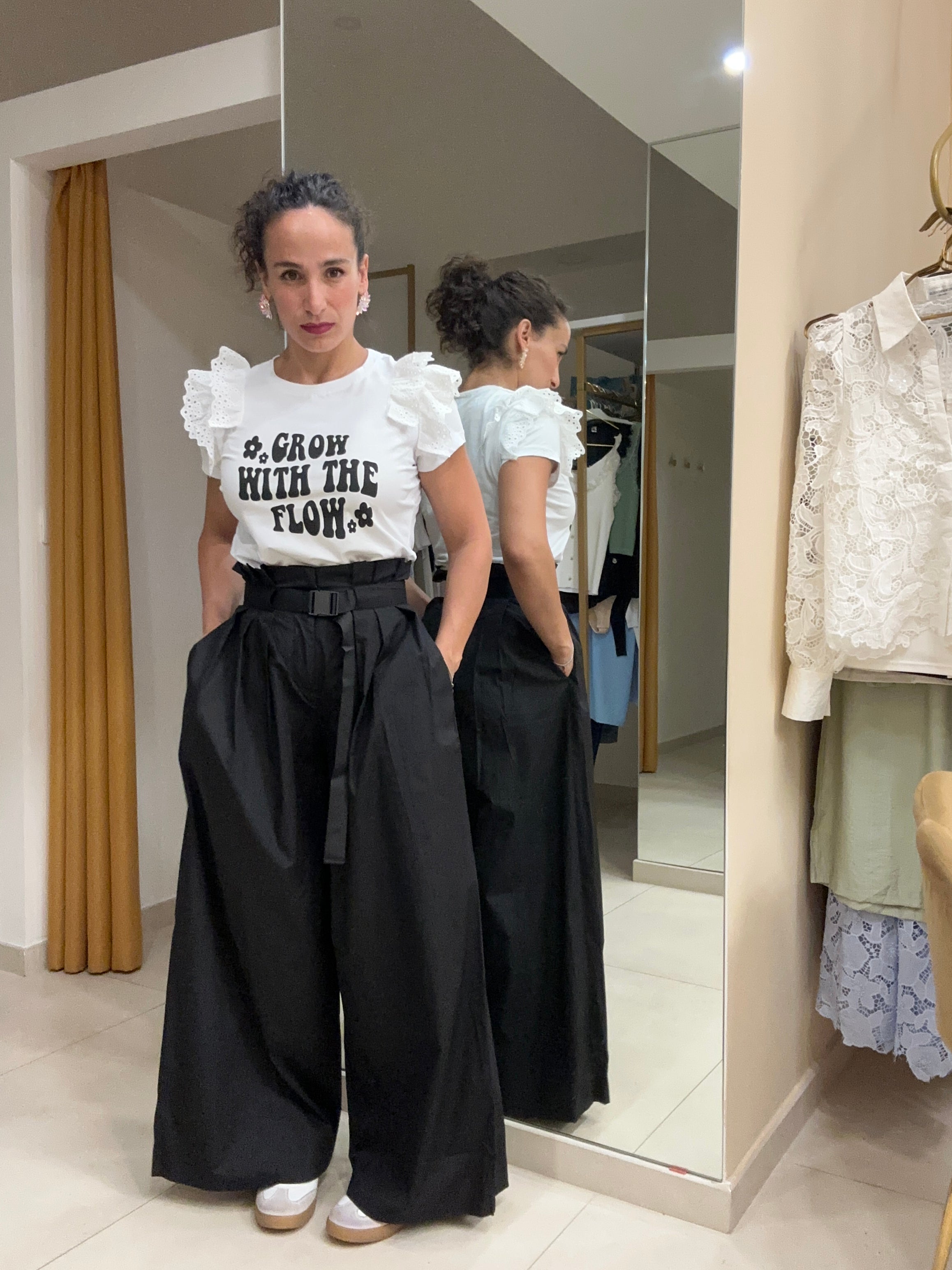 Pantalone vita altissima ampio