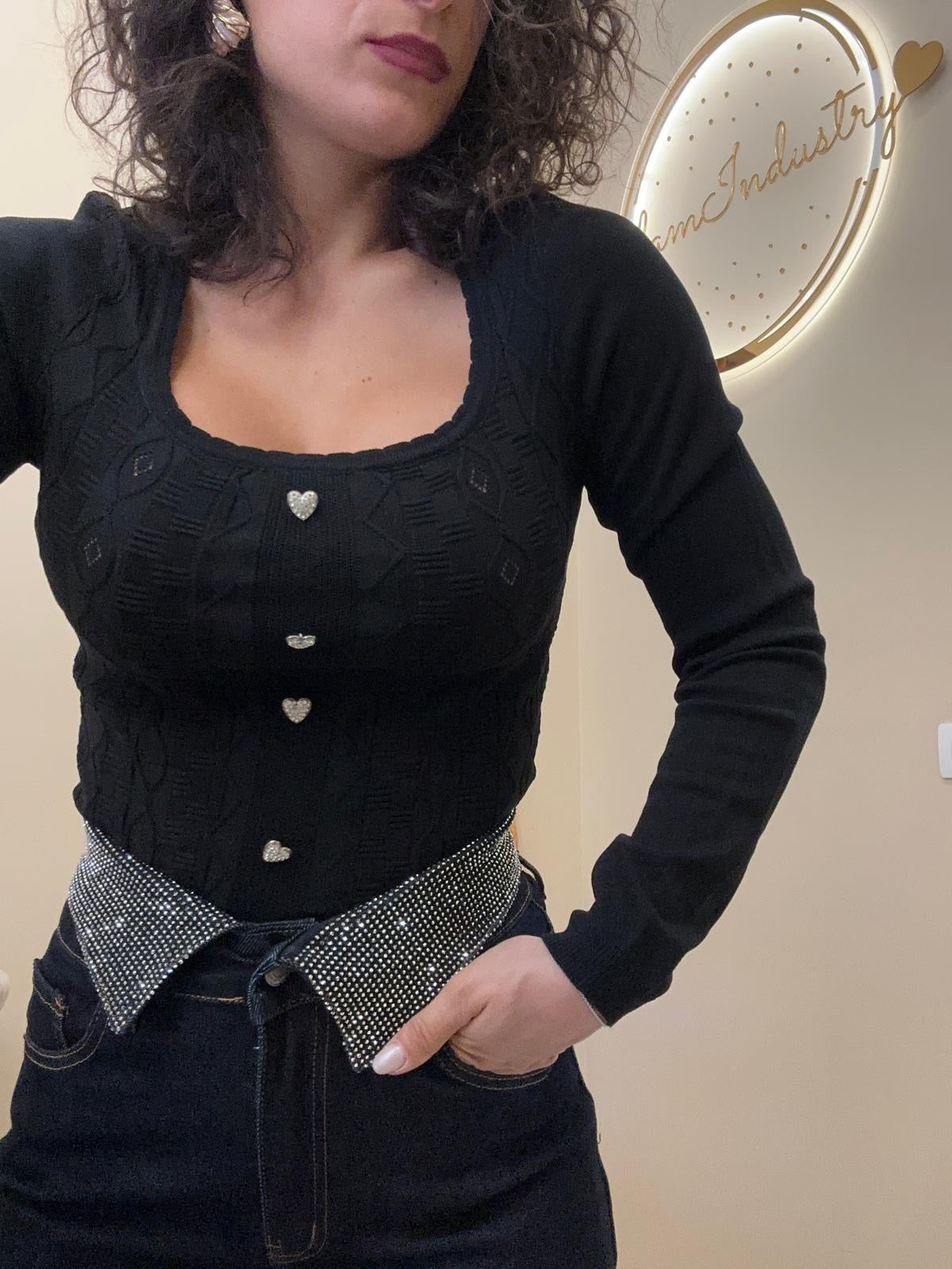 Maglia filo cuori
