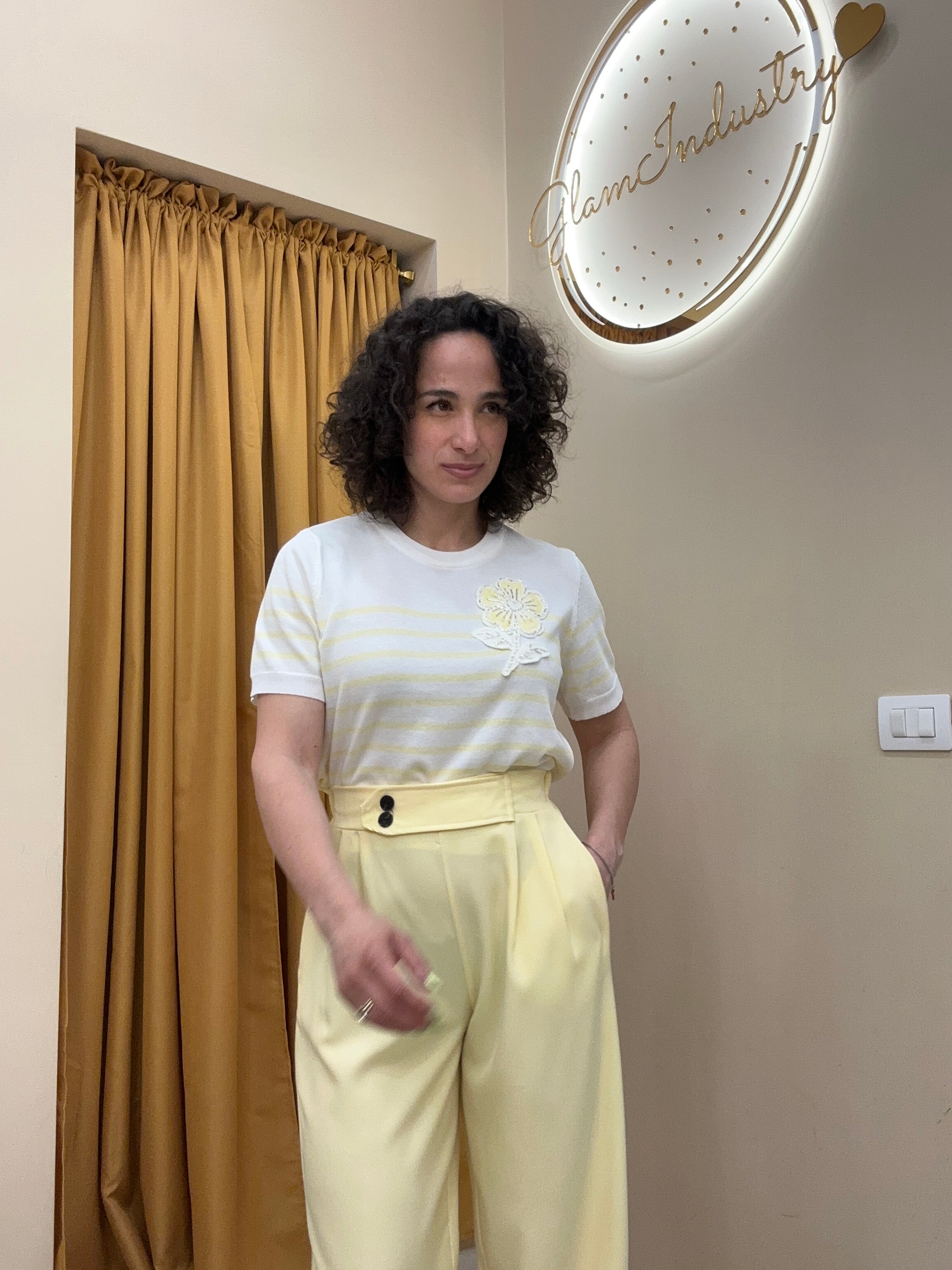 Maglia filo rigata GIALLA