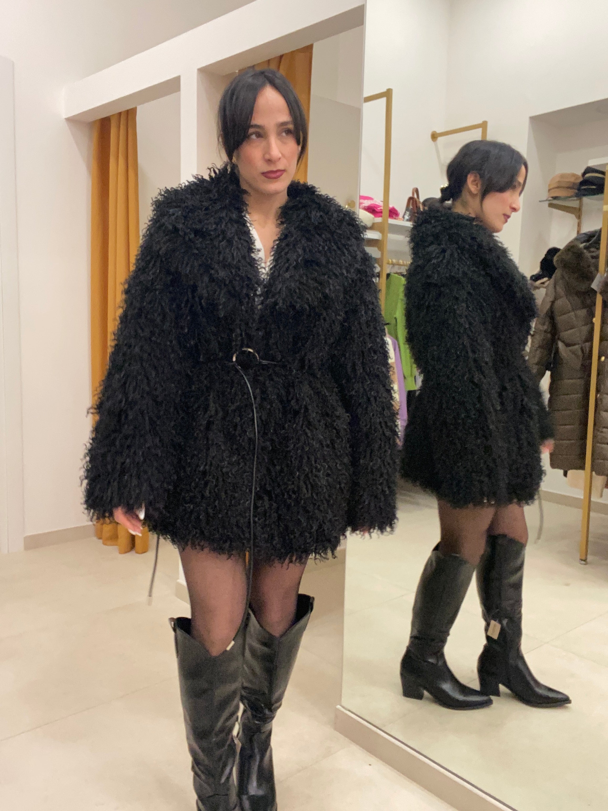 EcoPelliccia riccio nero