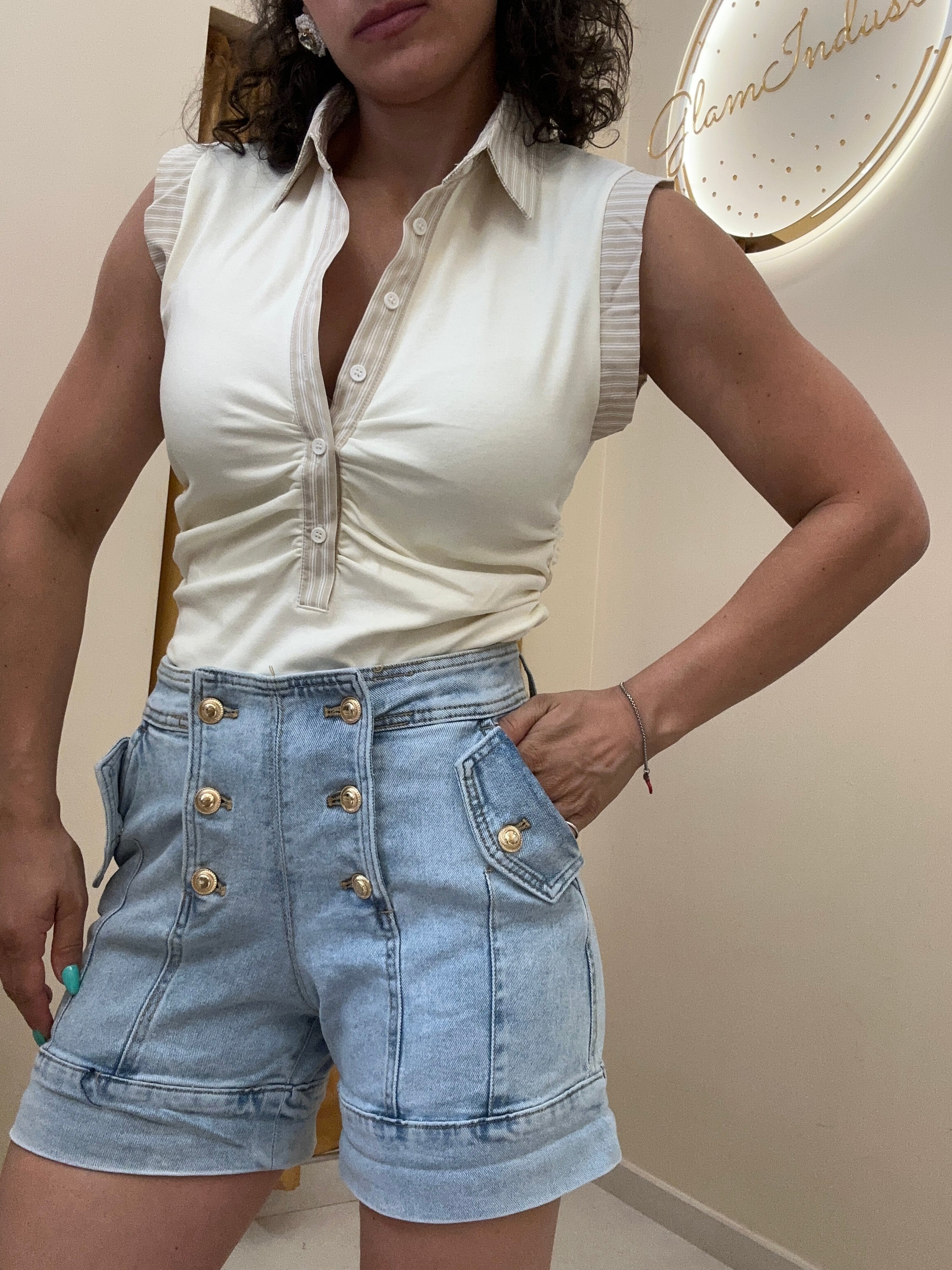 Canotta con dettaglio in camicia