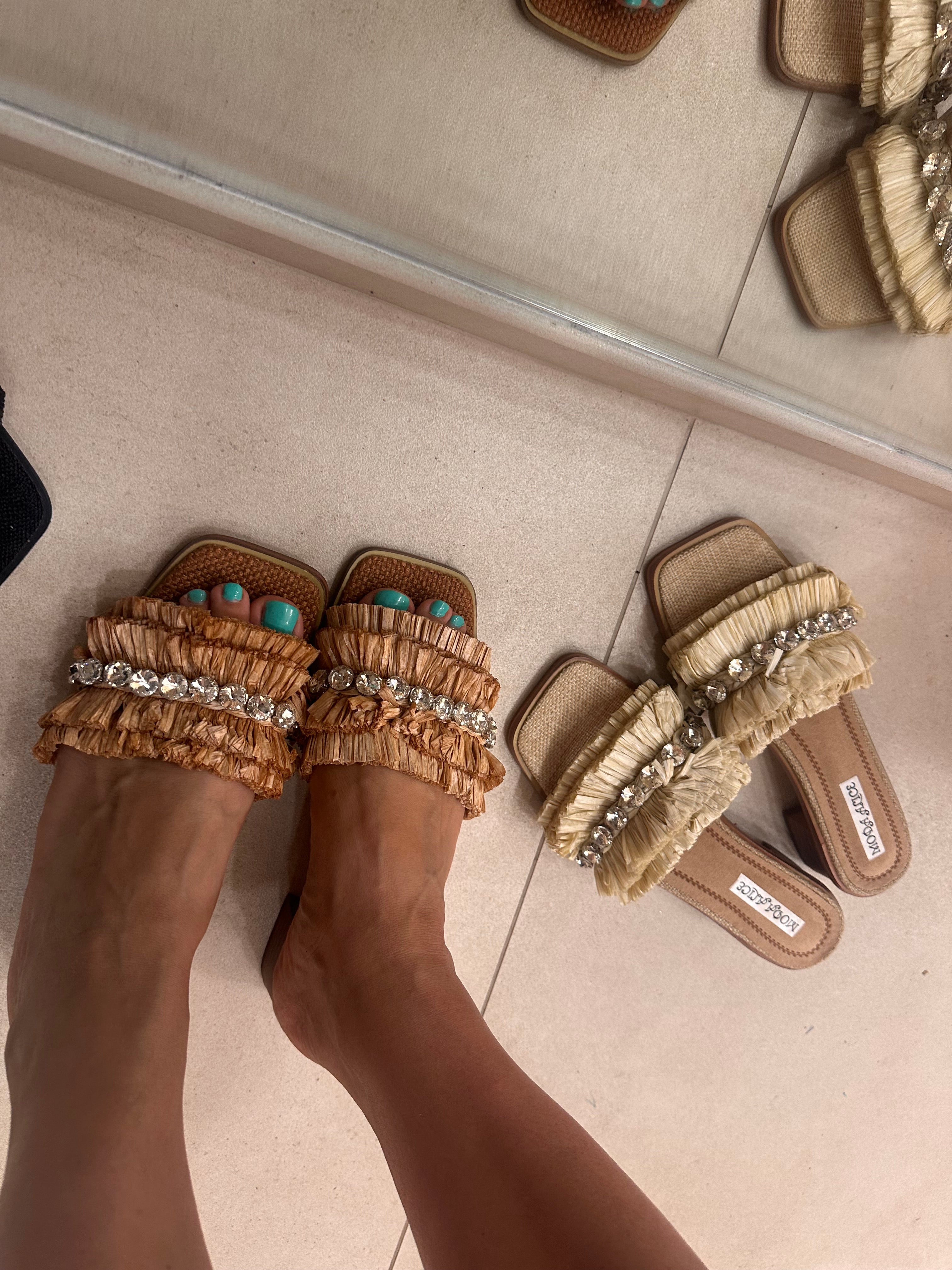 Sandalo B905 paglia Camel