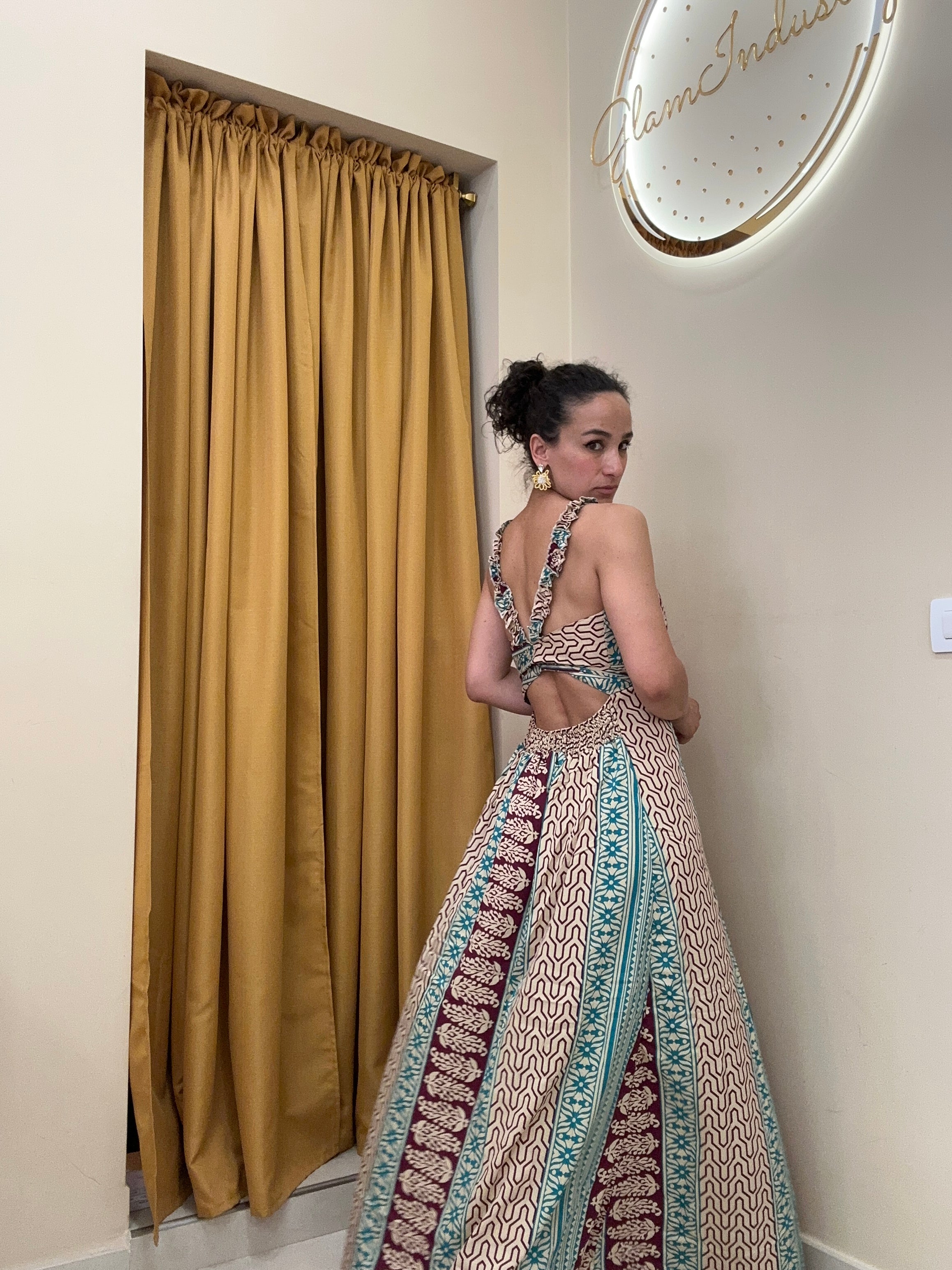 India spacco dettagli bordeaux
