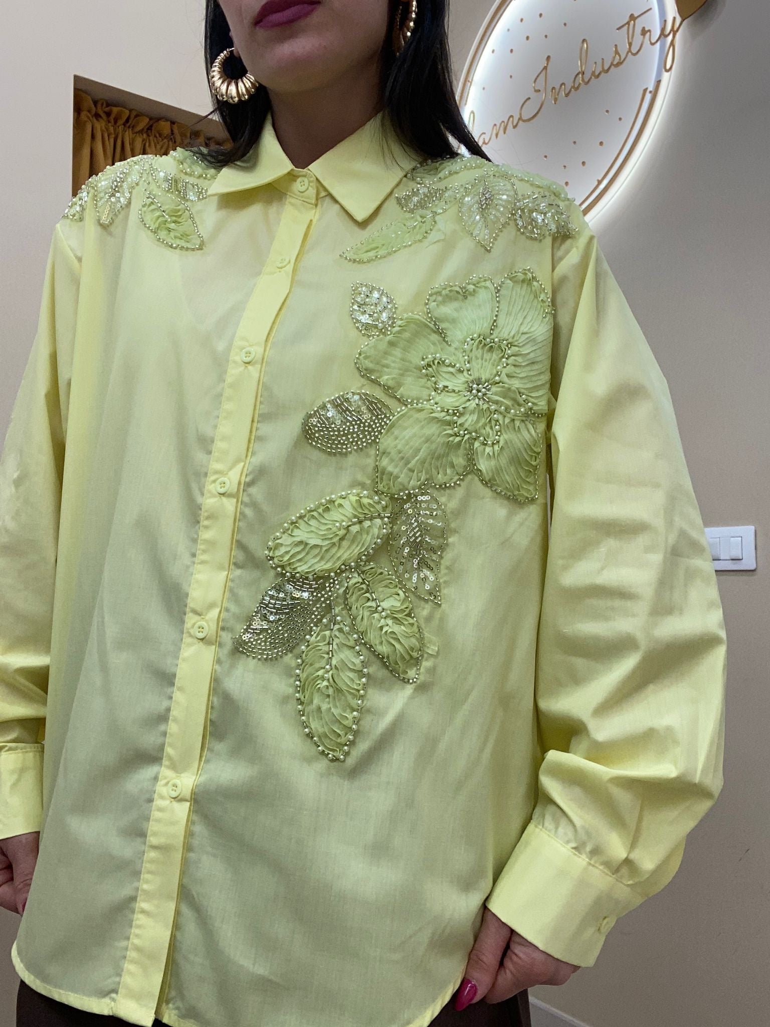 Camicia gardenia giallo