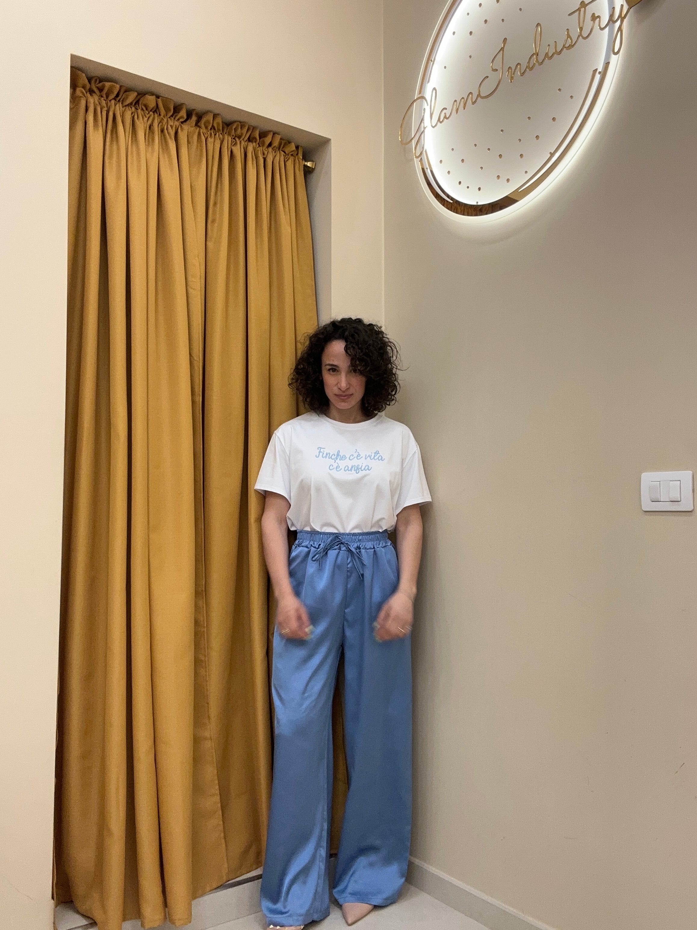 Pantalone in raso modello tuta