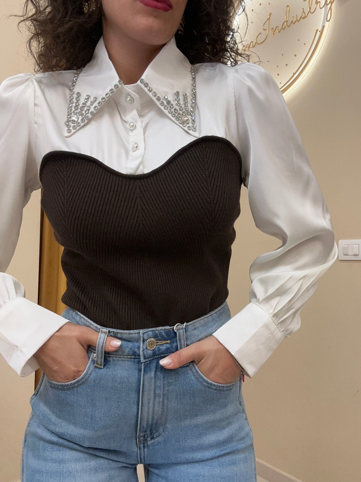 Camicia effetto corpetto