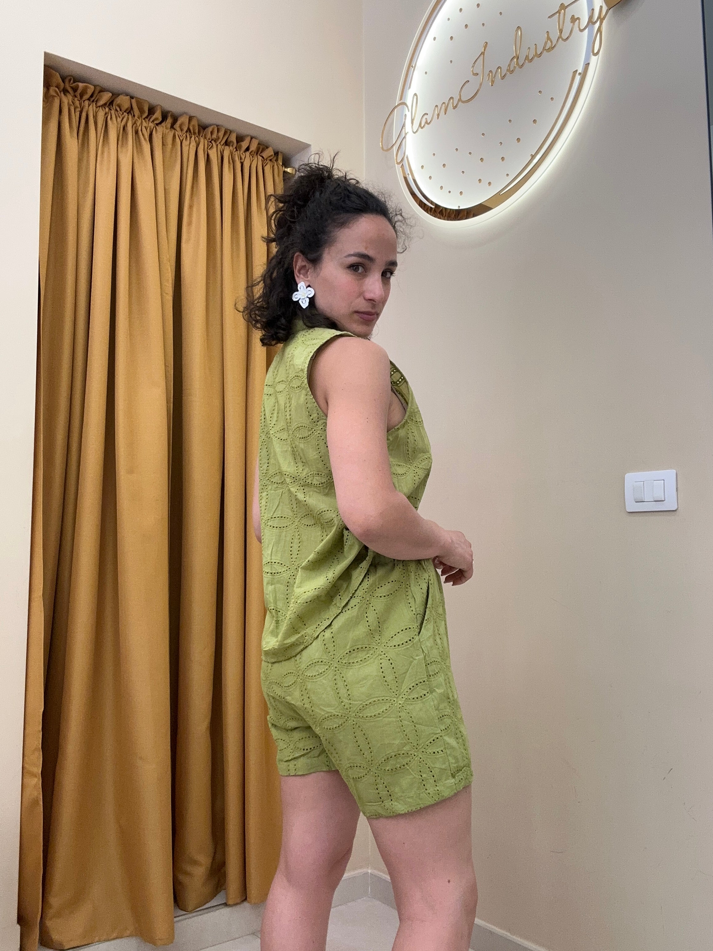 Coordinato camicia pizzo sangallo