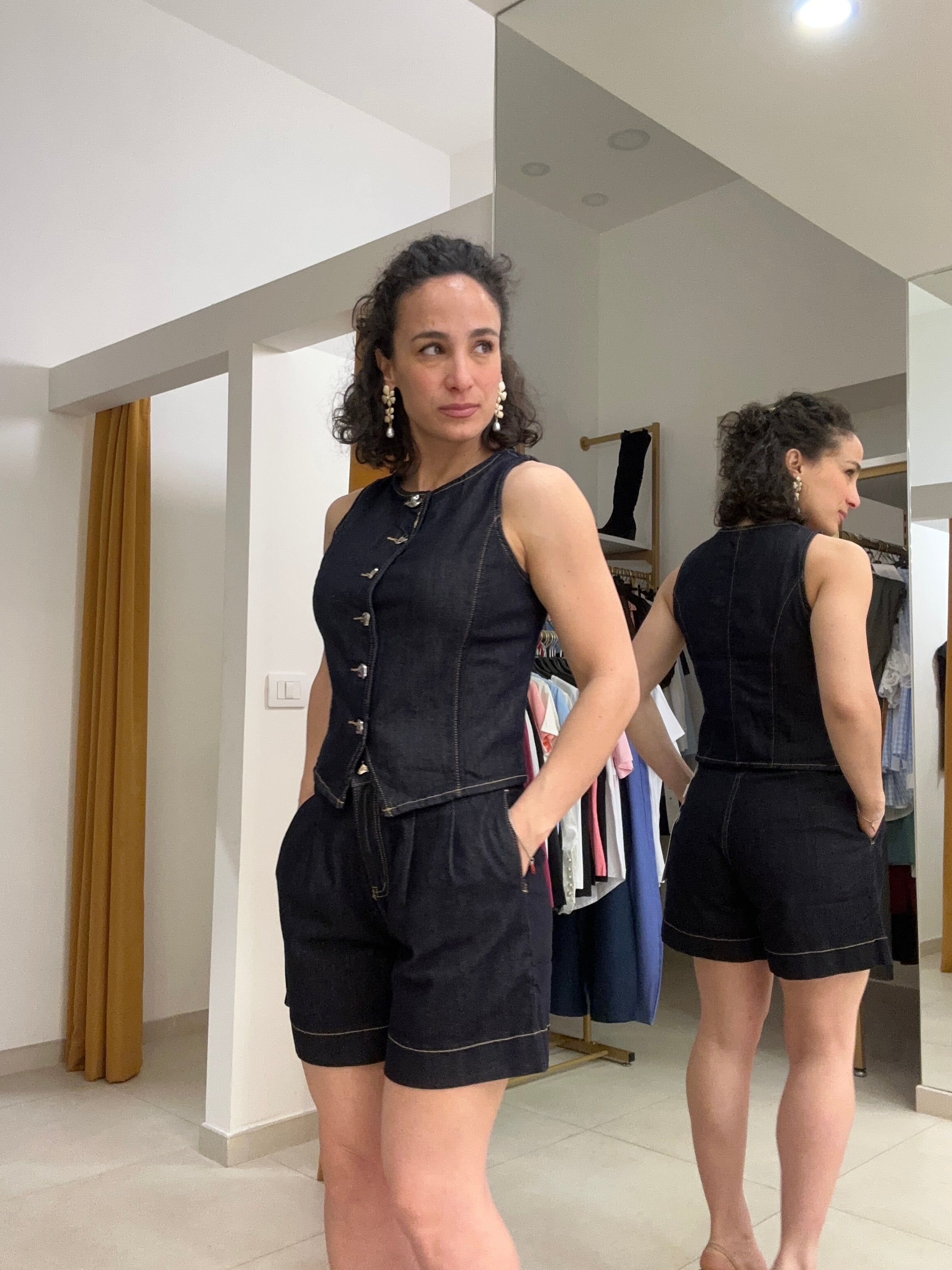 Coordinato denim panciotto