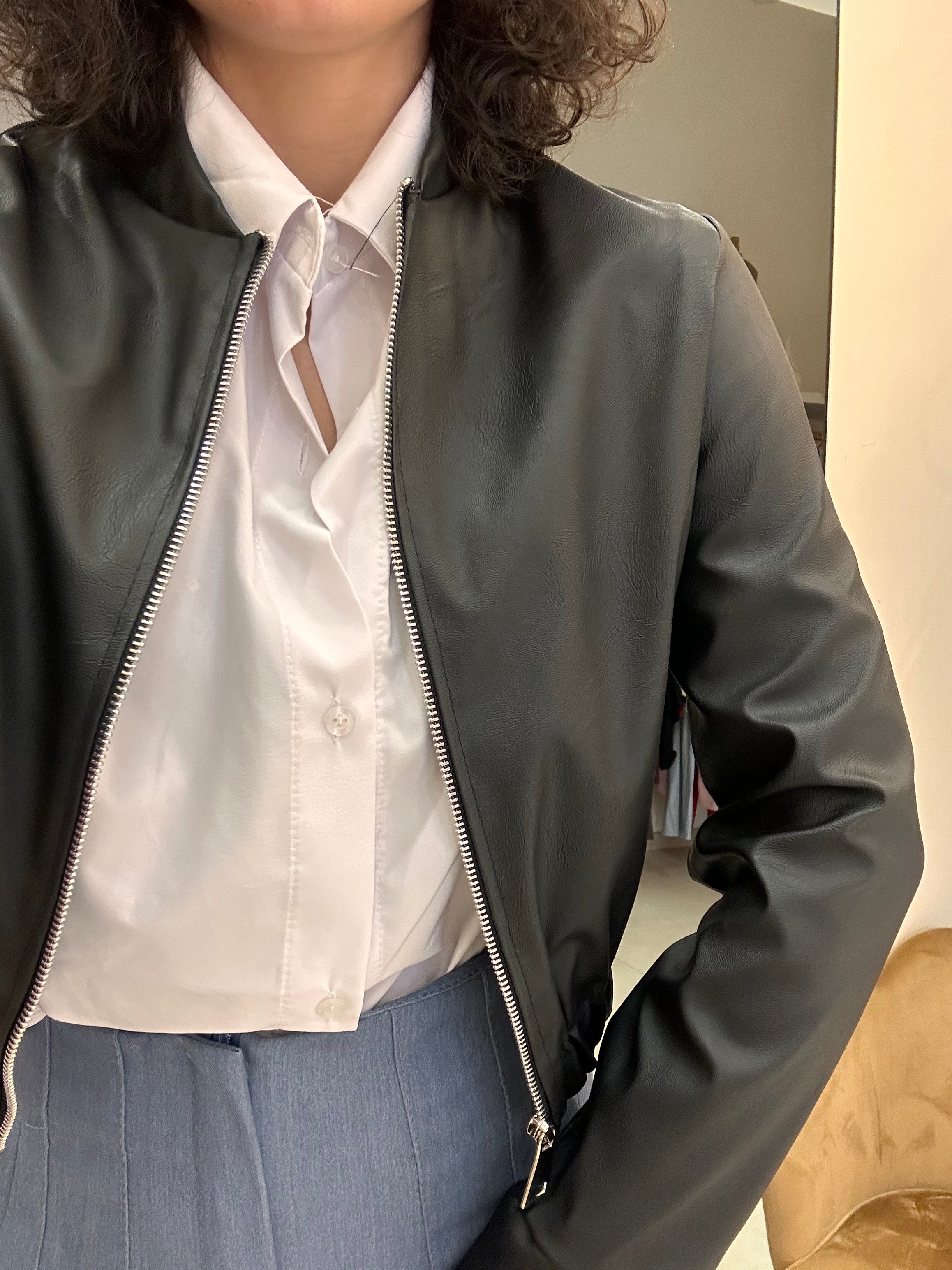 Bomber in ecopelle