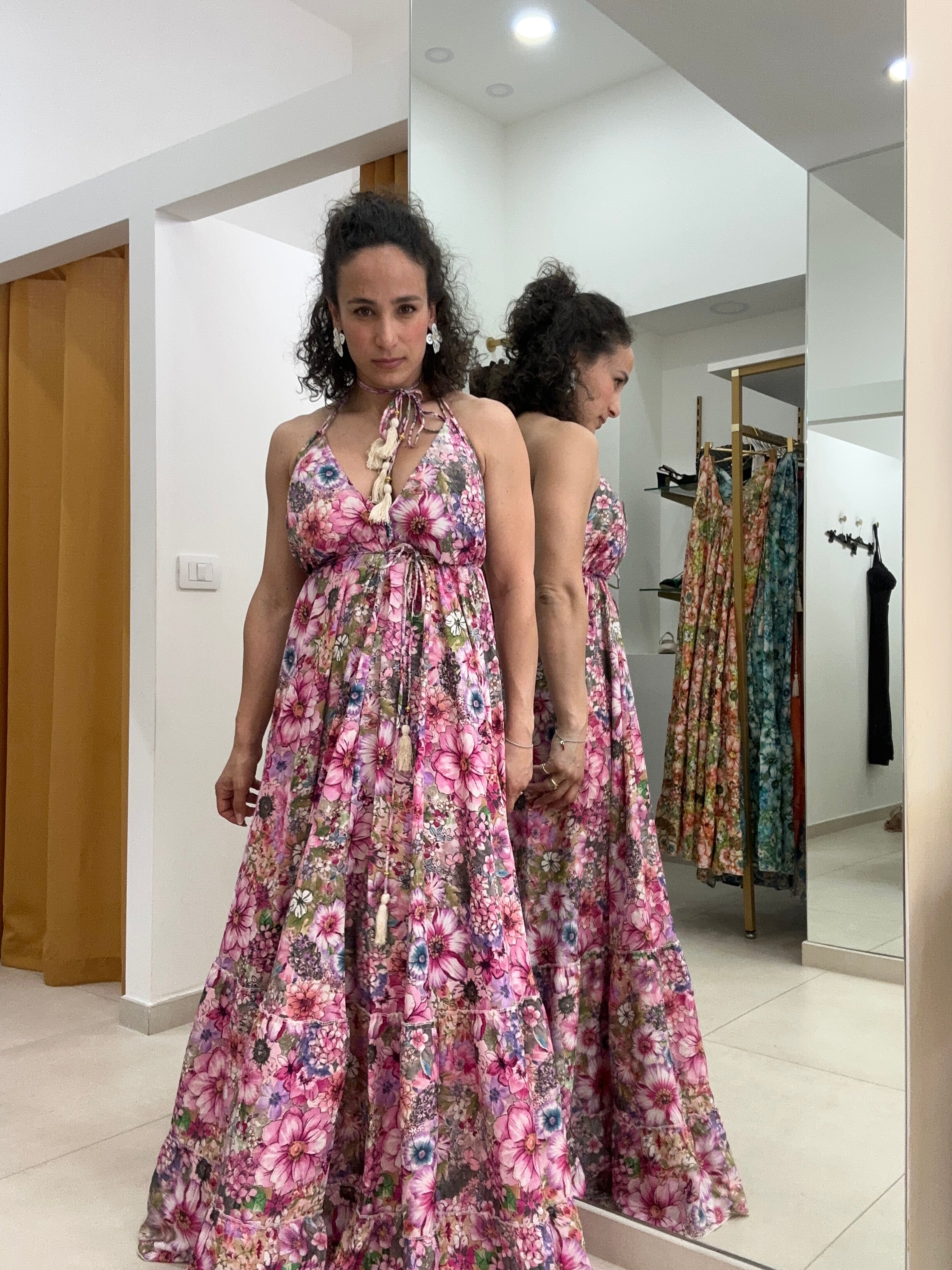 Abito India spettacolare fucsia 203CH