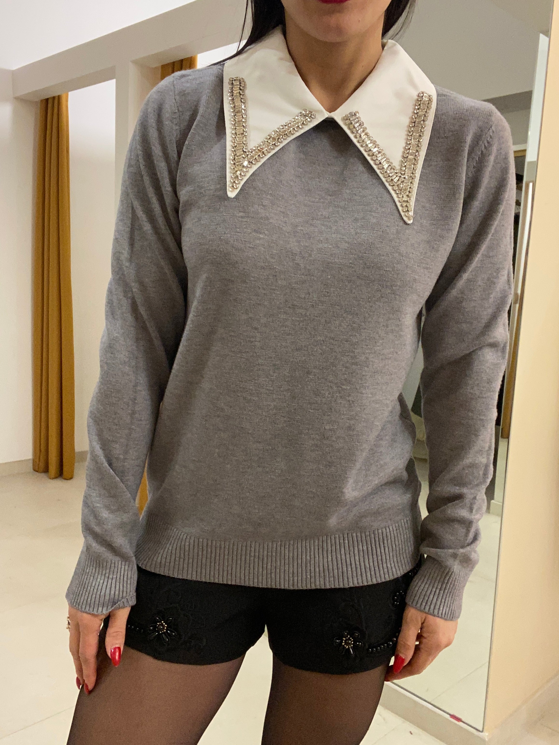 Pull con maxi colletto