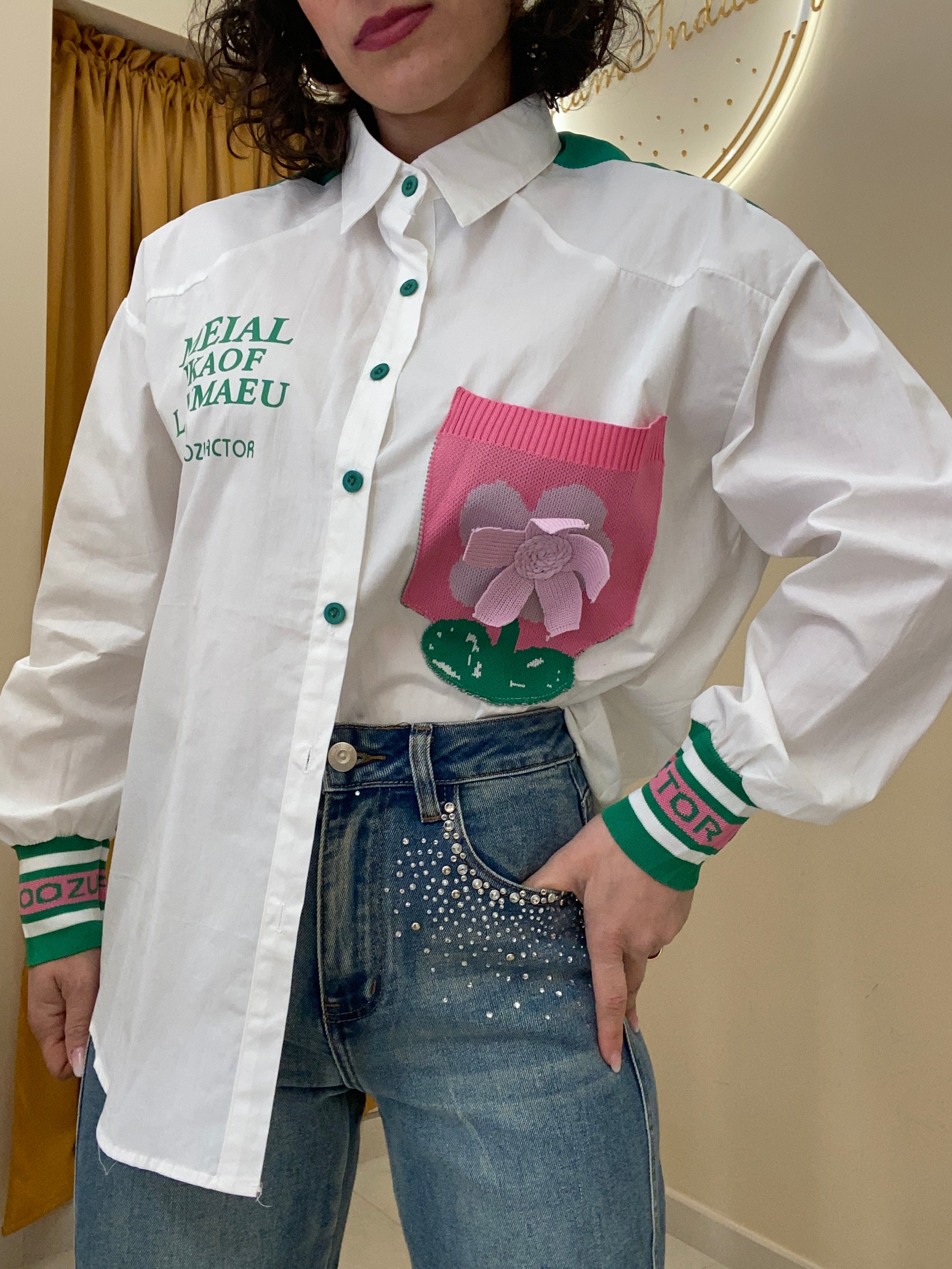 Camicia tasca con FIORE