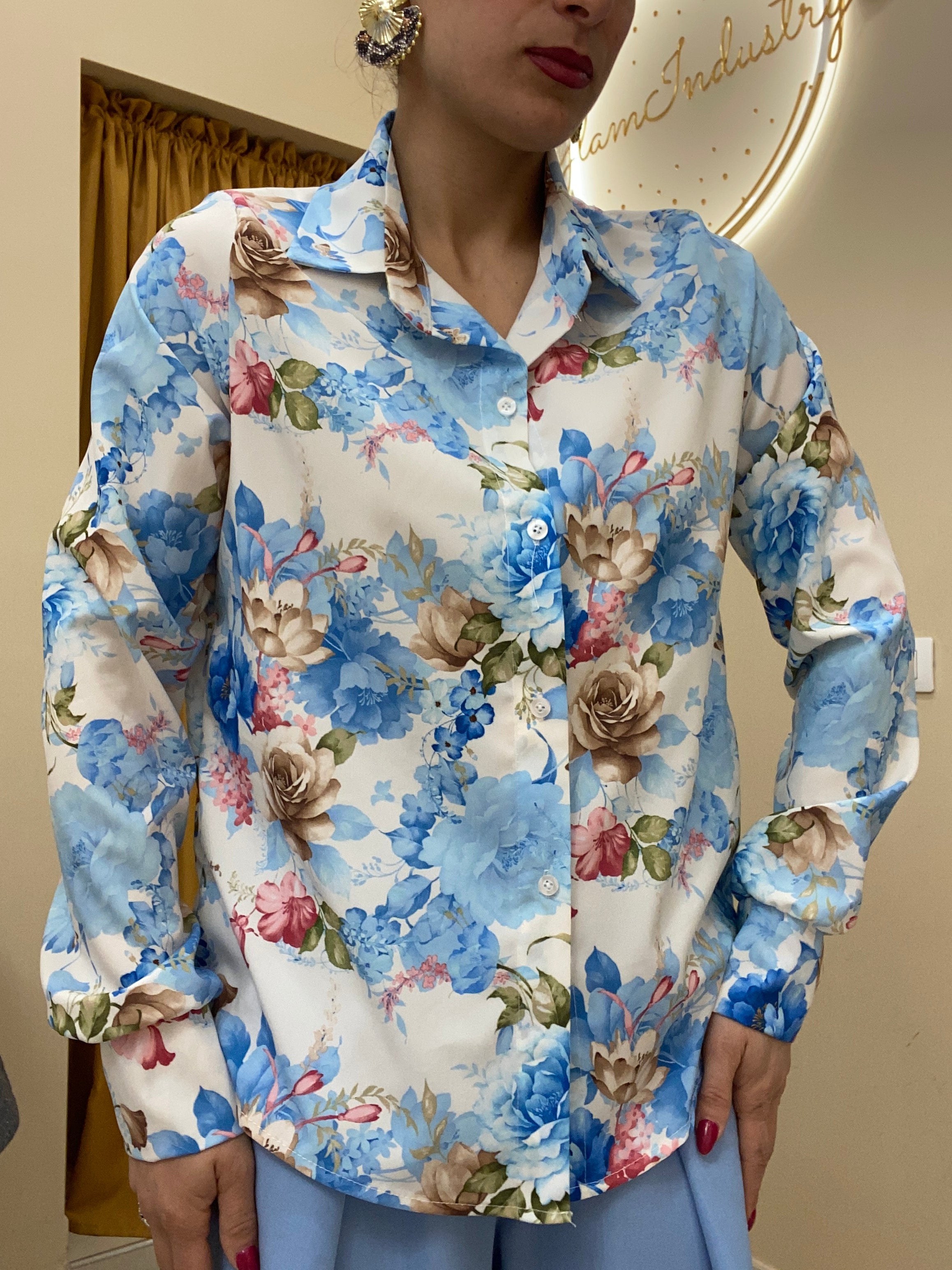 Camicia primavera celeste