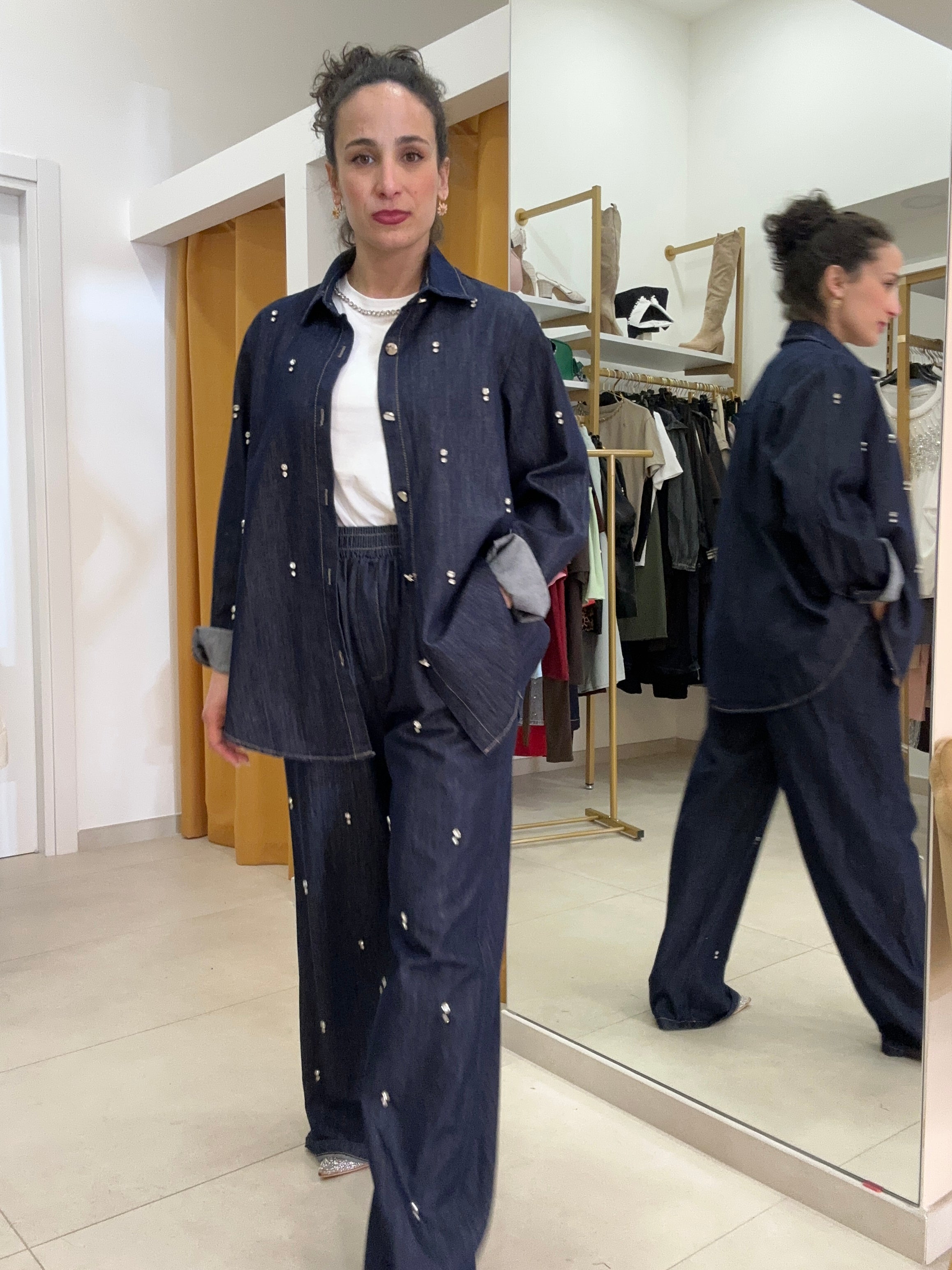 Coordinato gocce jeans