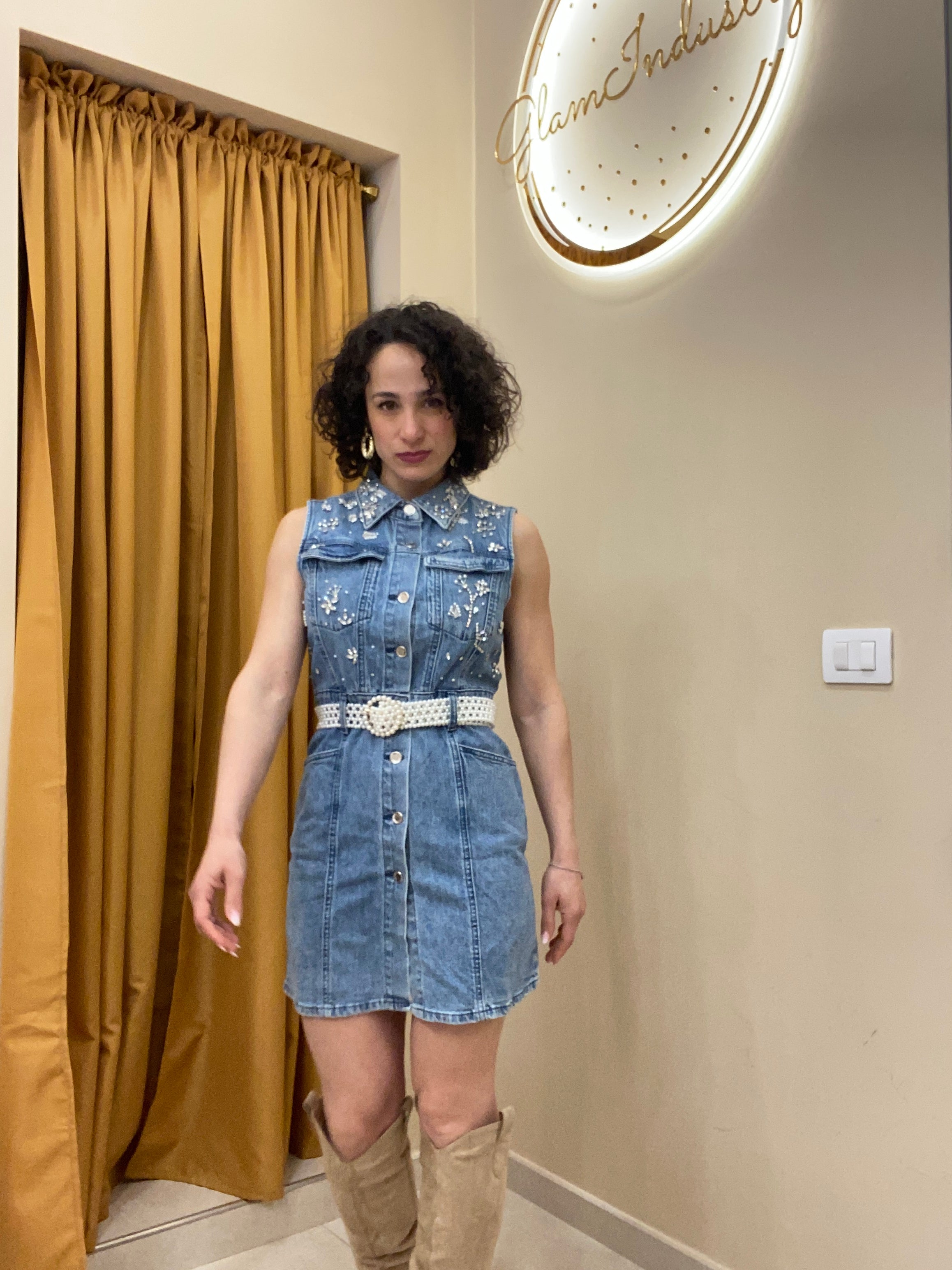 Tubino in denim preziosa