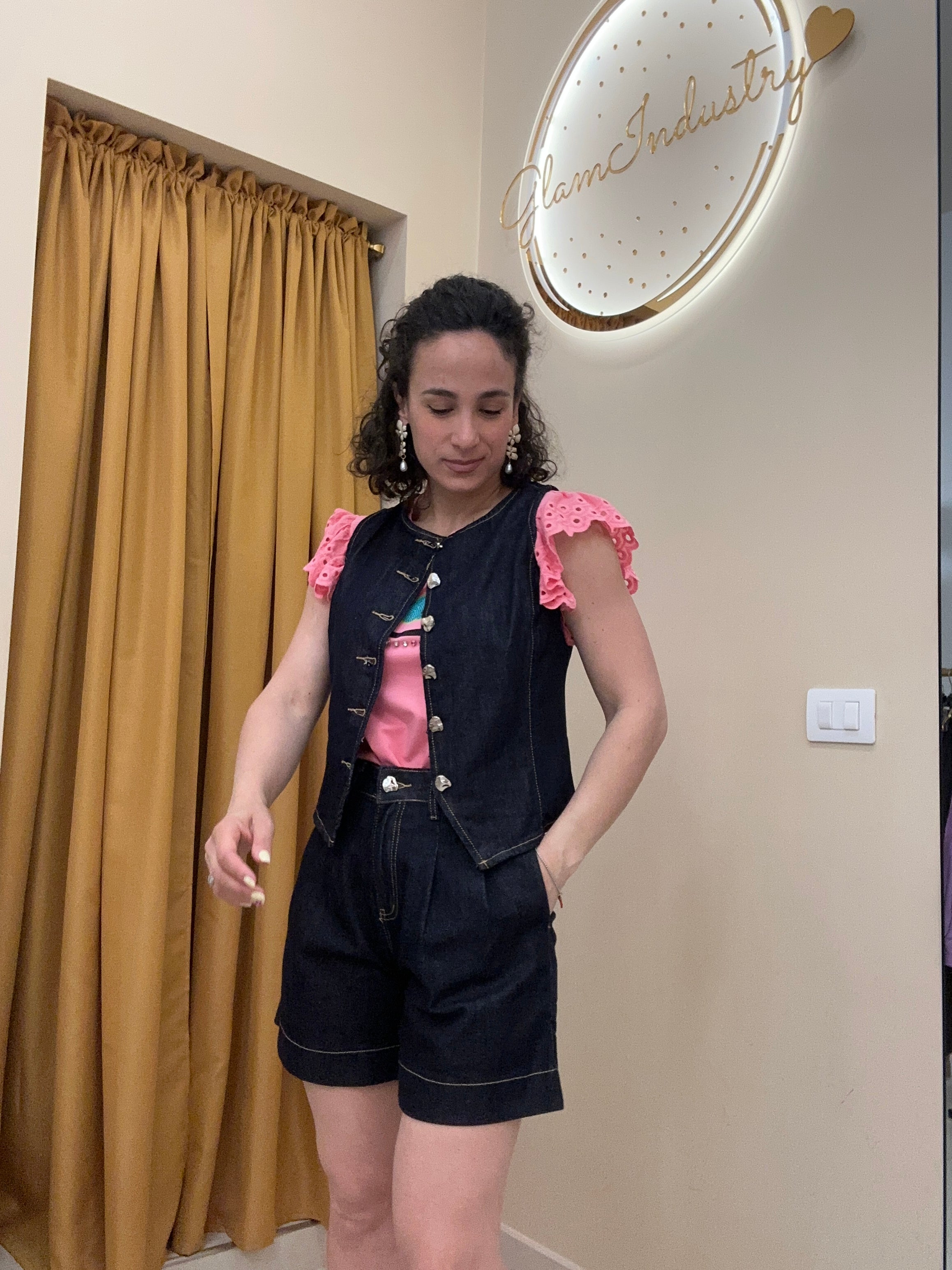 Coordinato denim panciotto