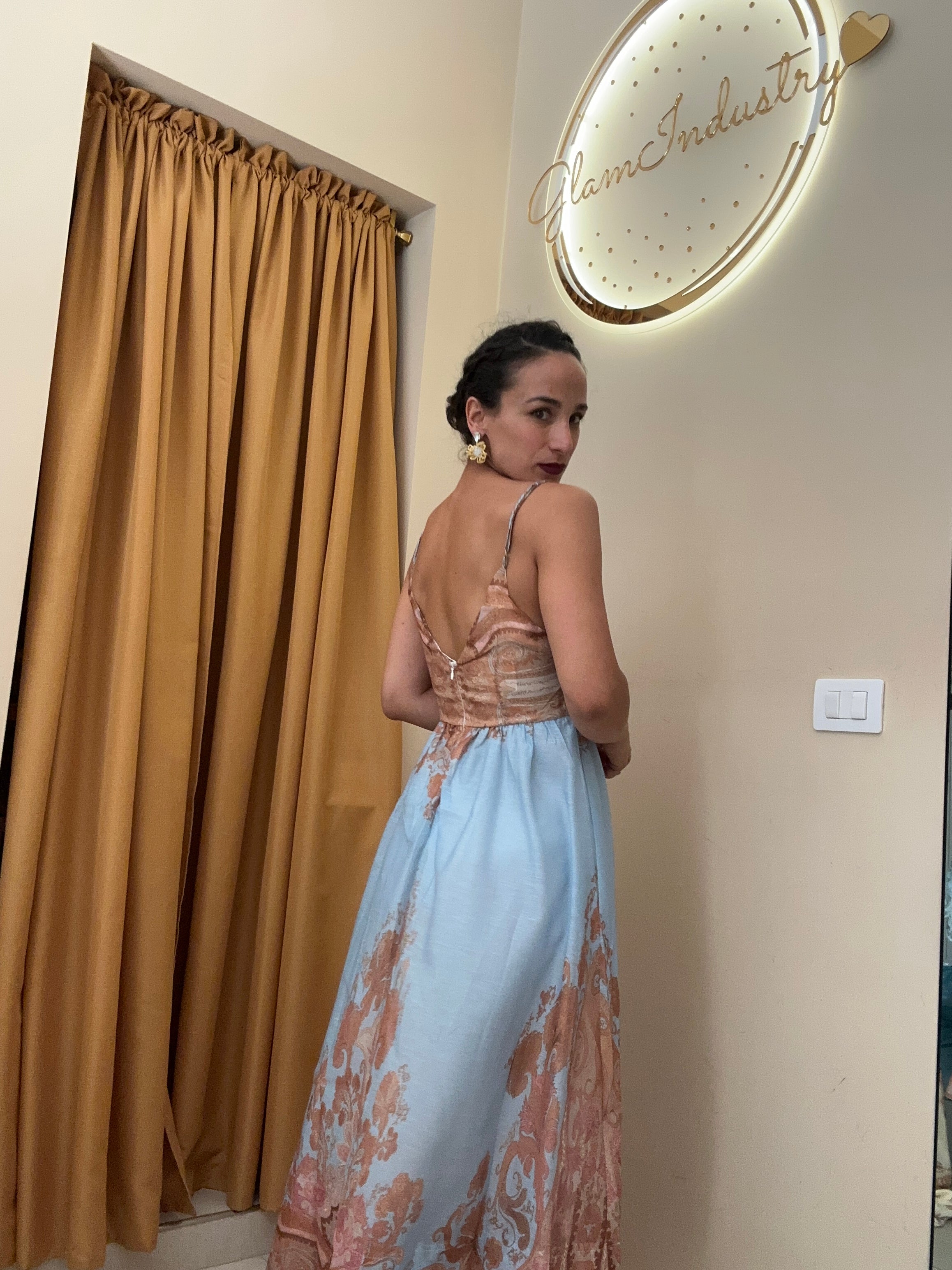 Abito Egitto chic CELESTE