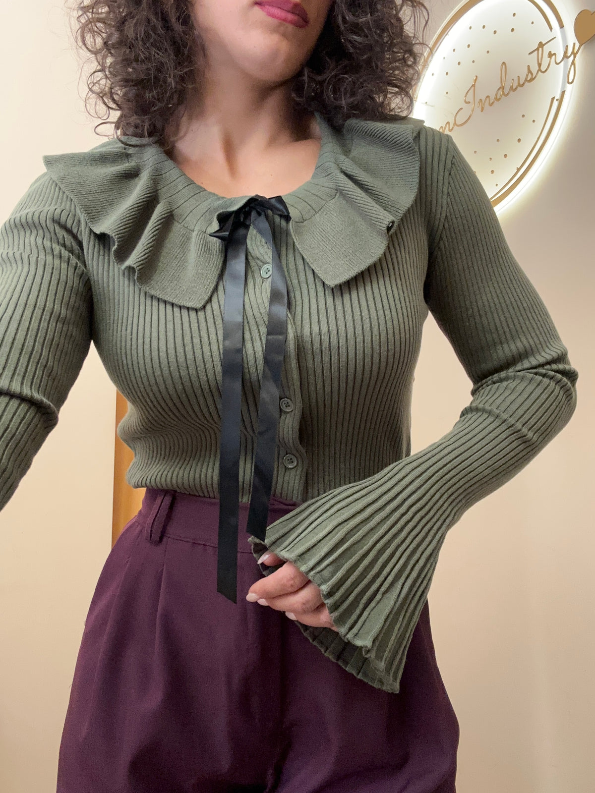 Cardigan rouches