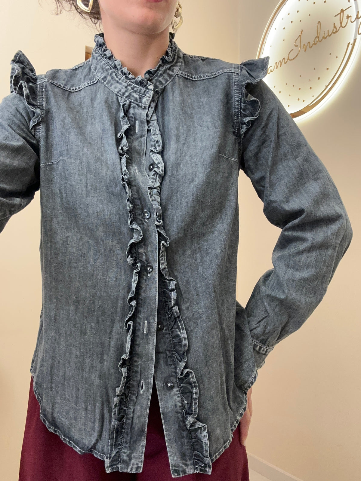 Camicia jeans nero