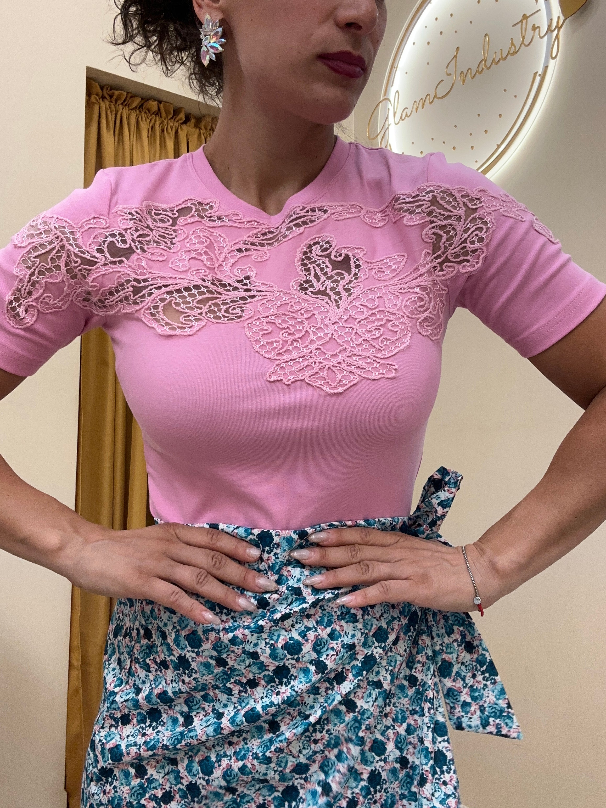 T-shirt merletto
