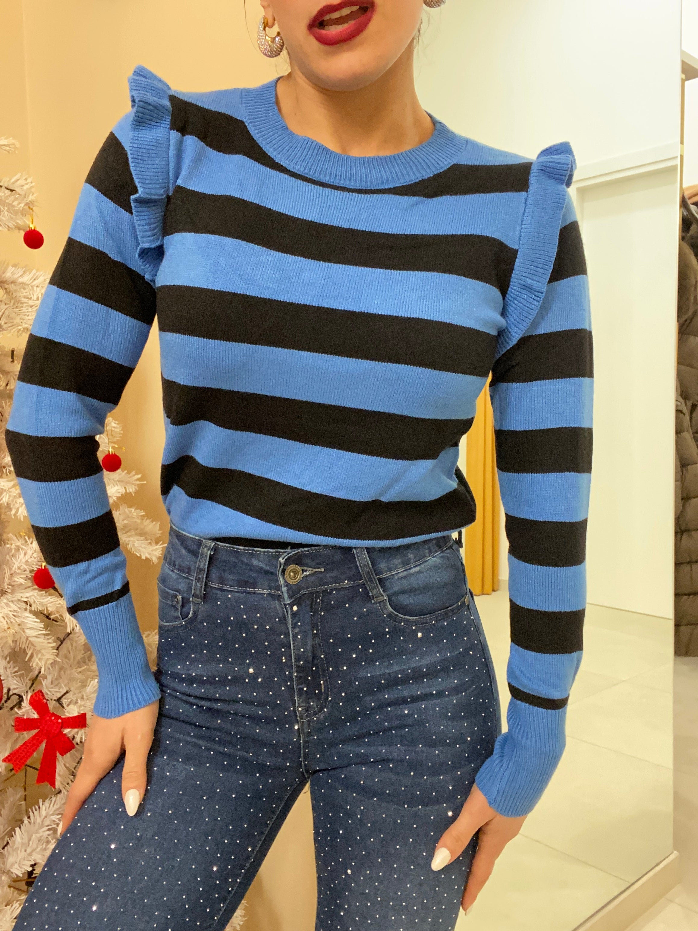 Pull rouches a righe