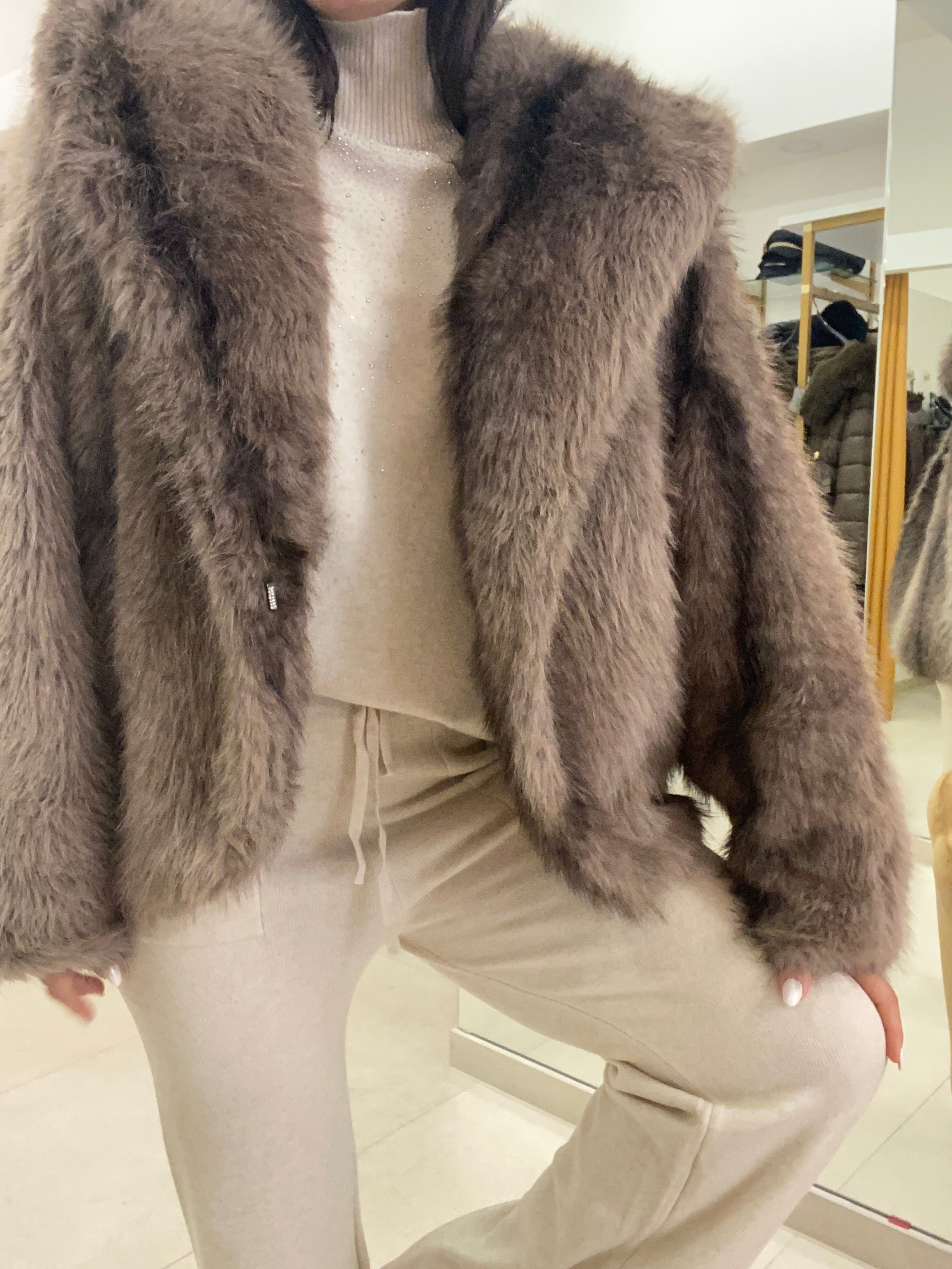 EcoPelliccia cappuccio caffè