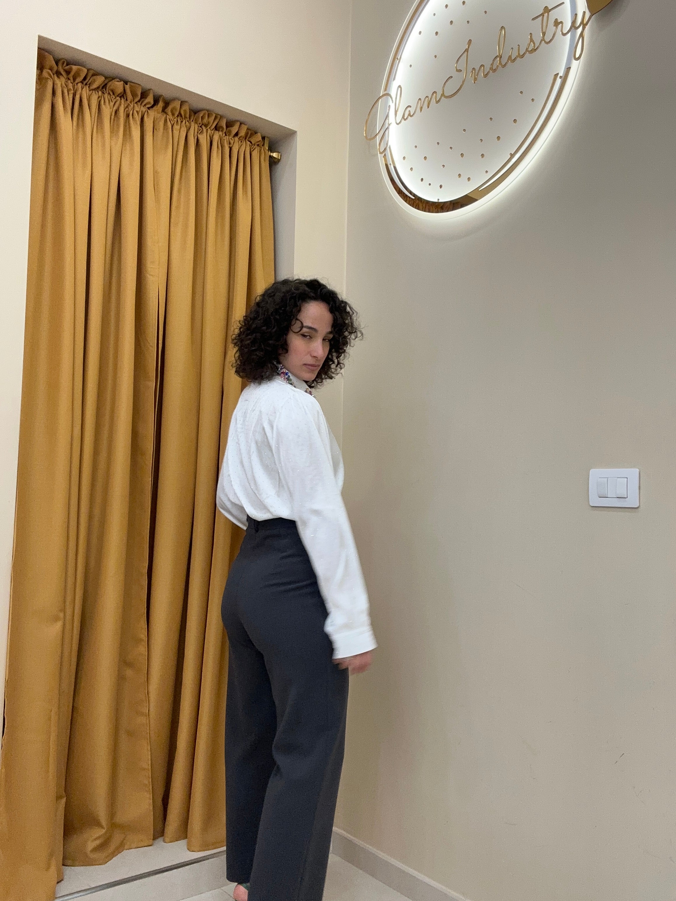 Pantalone vita altissima GRIGIO SCURO