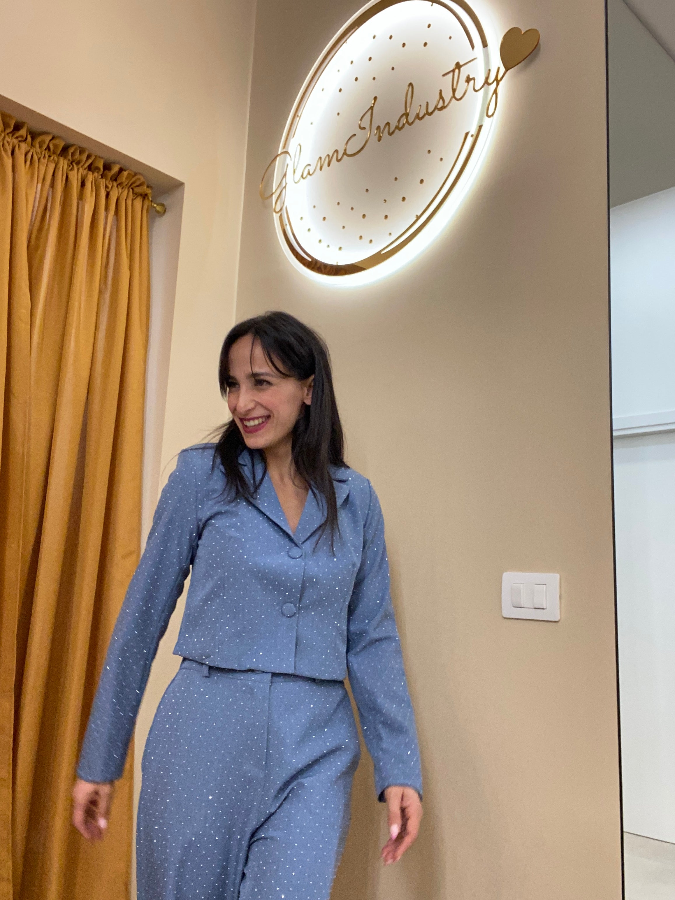 Tailleur Brillantini Celeste