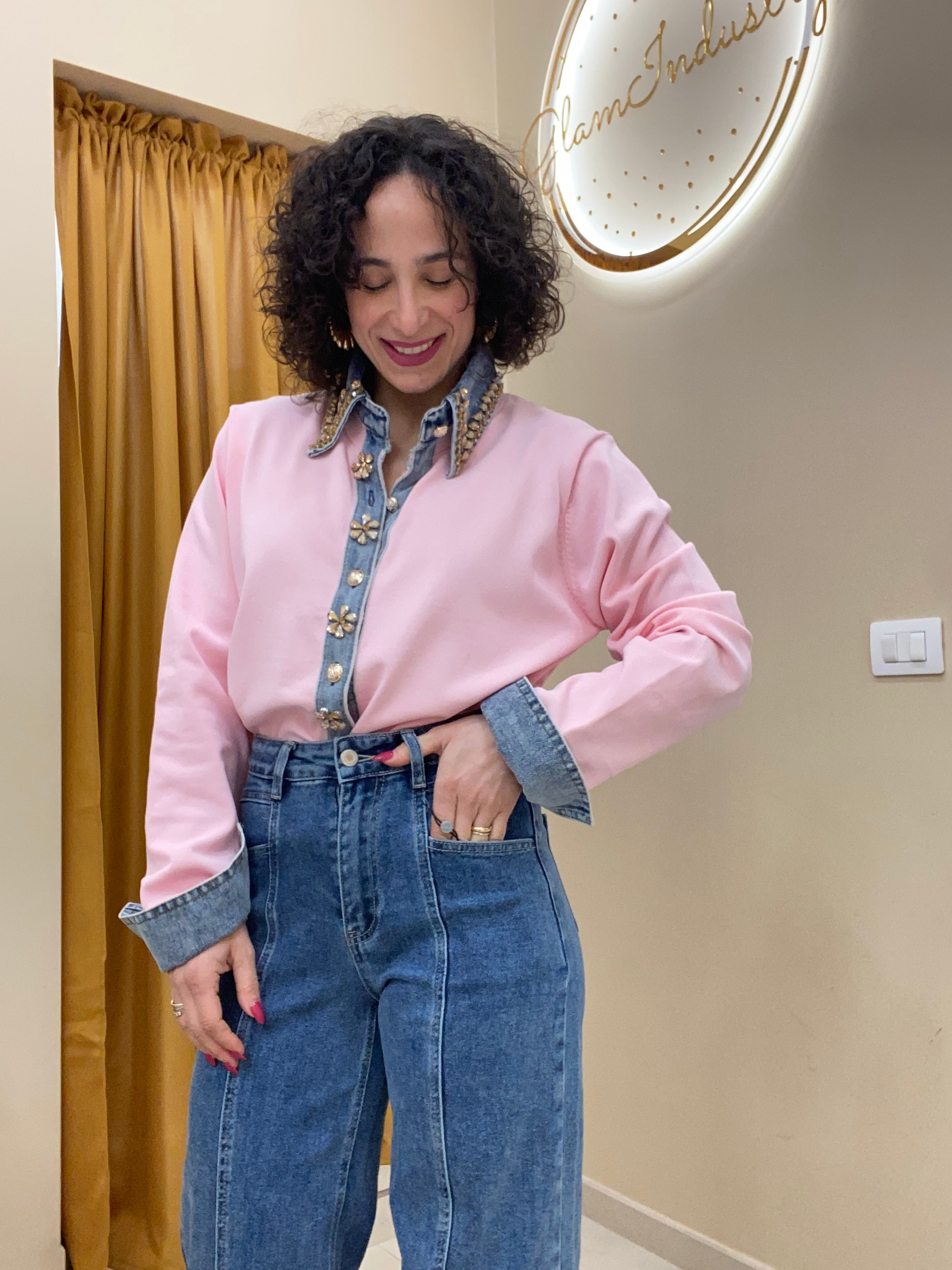 Maglia in filo luxury rosa