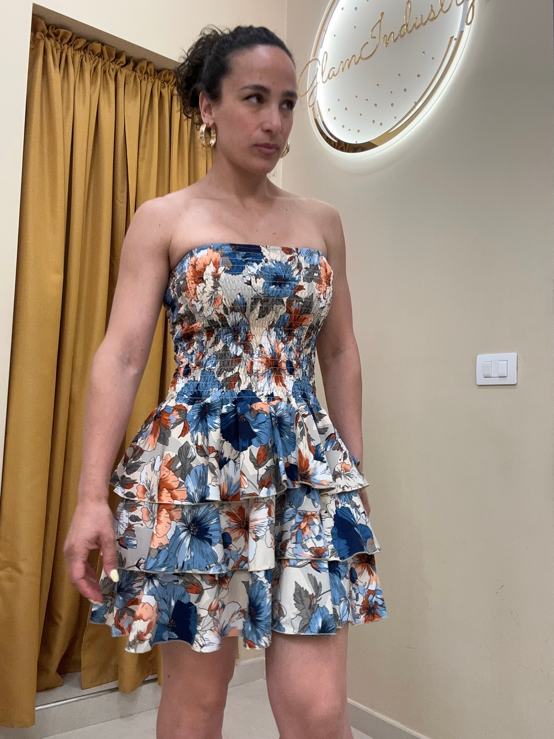 Vestito fascia e balze