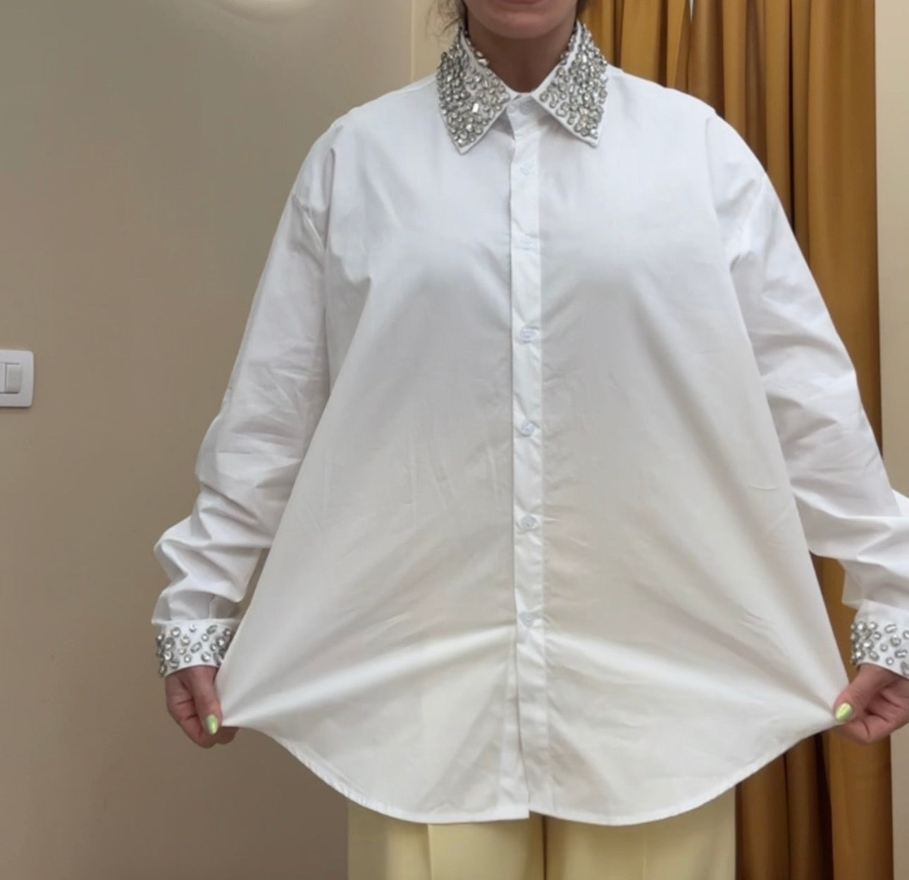 Camicia gioiello bianca