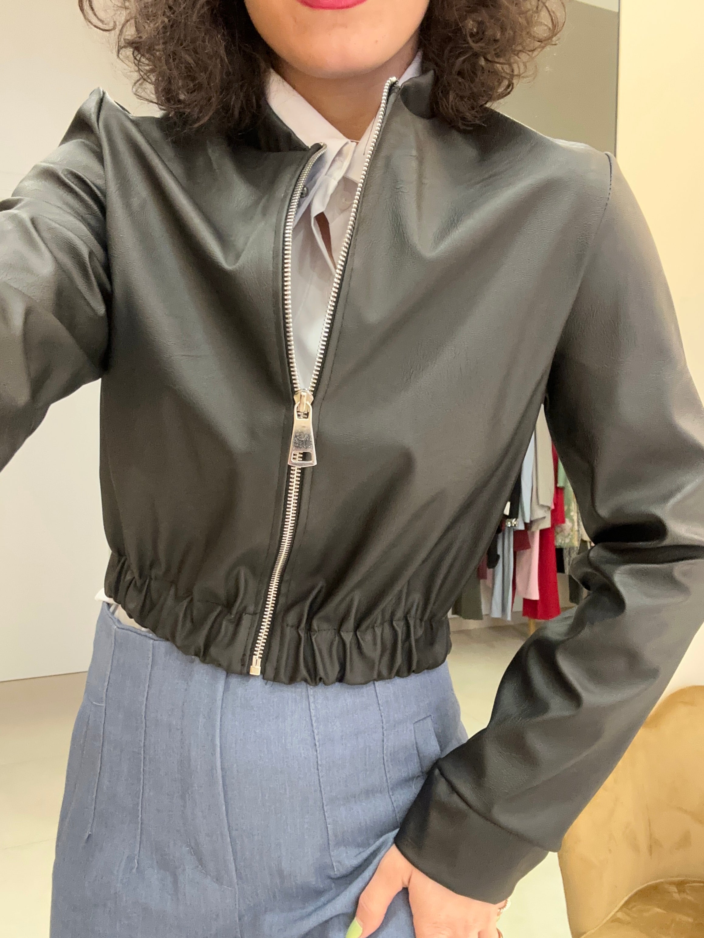 Bomber in ecopelle