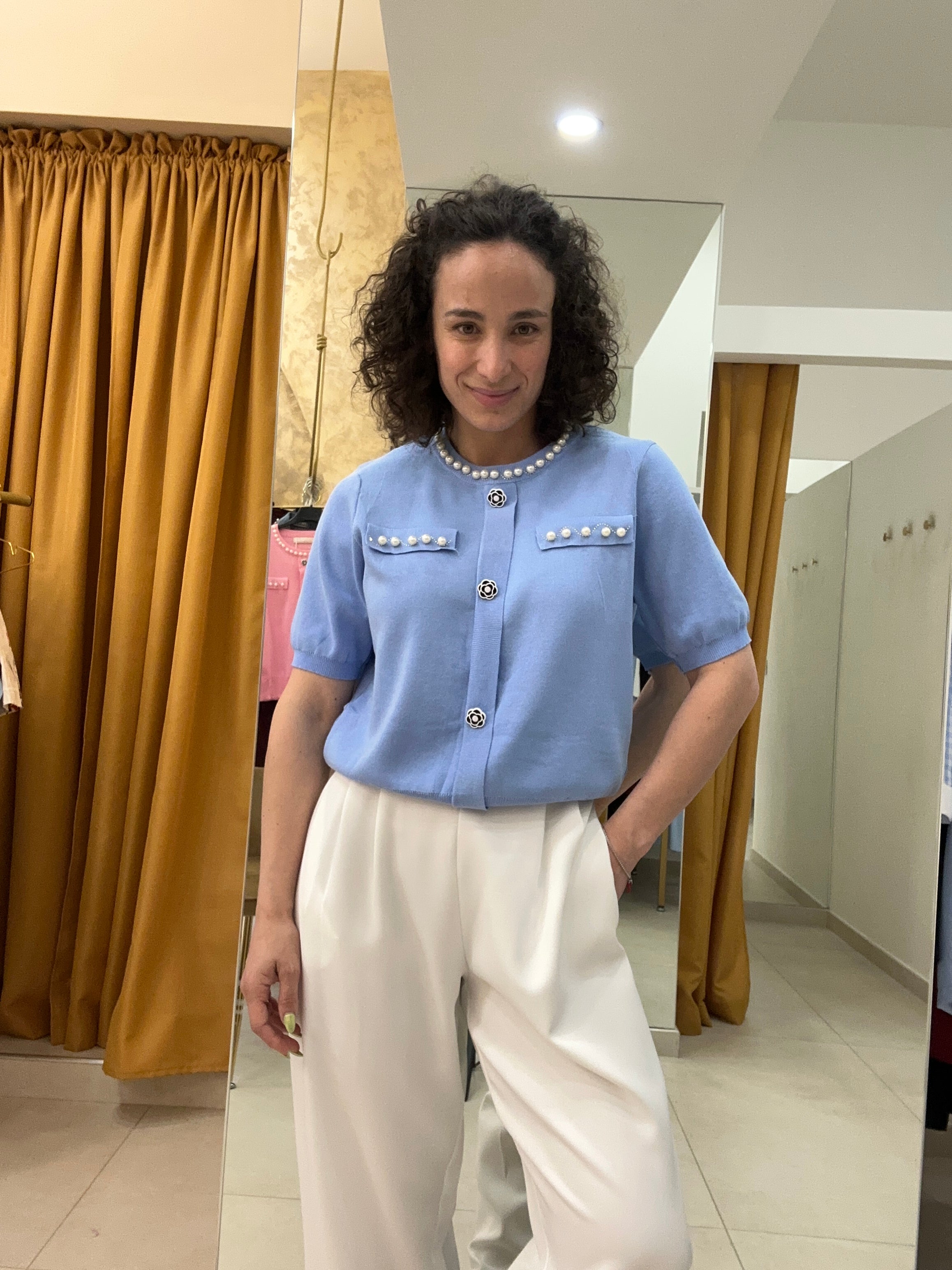Maglia filo Coco CELESTE
