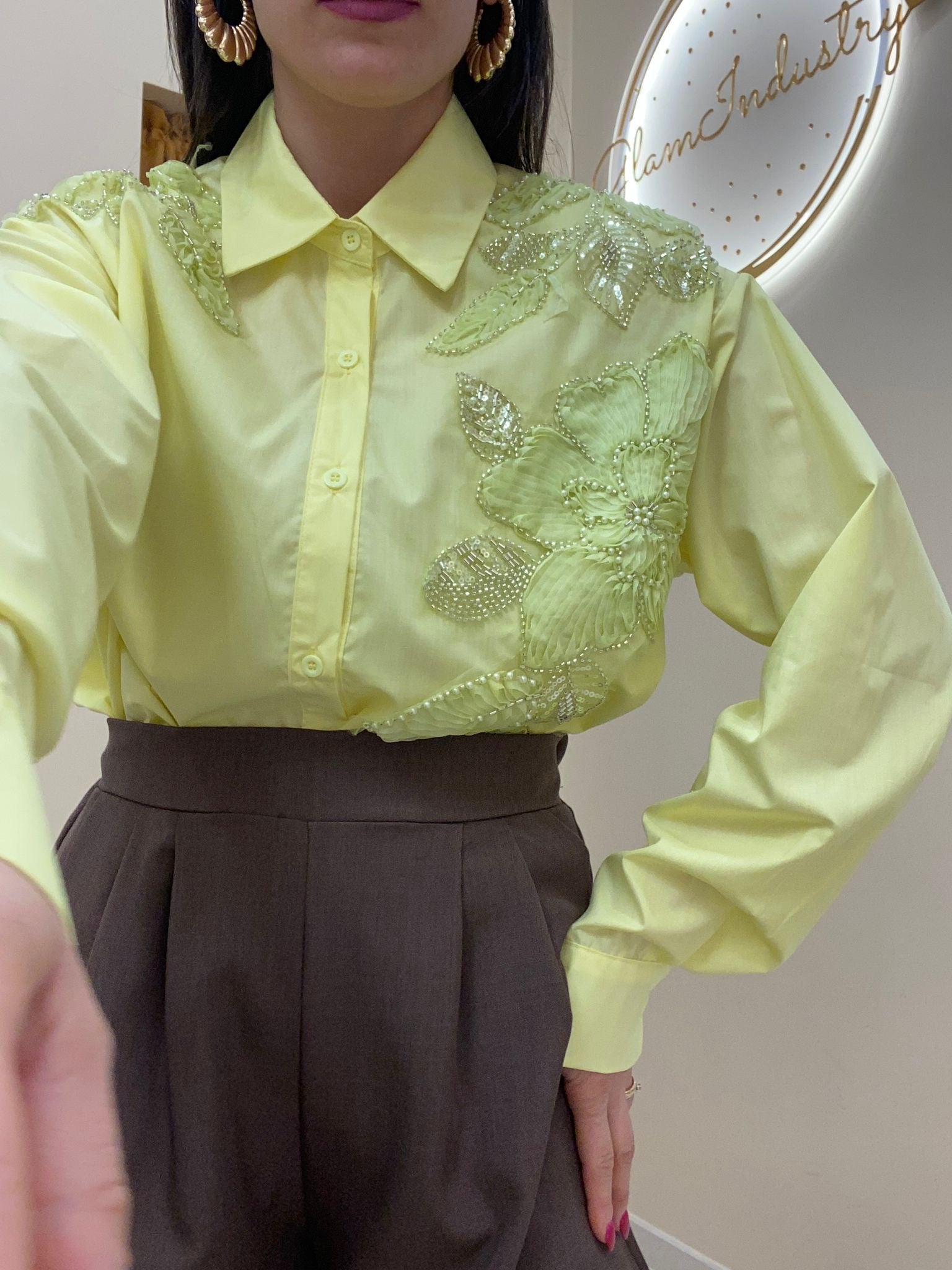 Camicia gardenia giallo