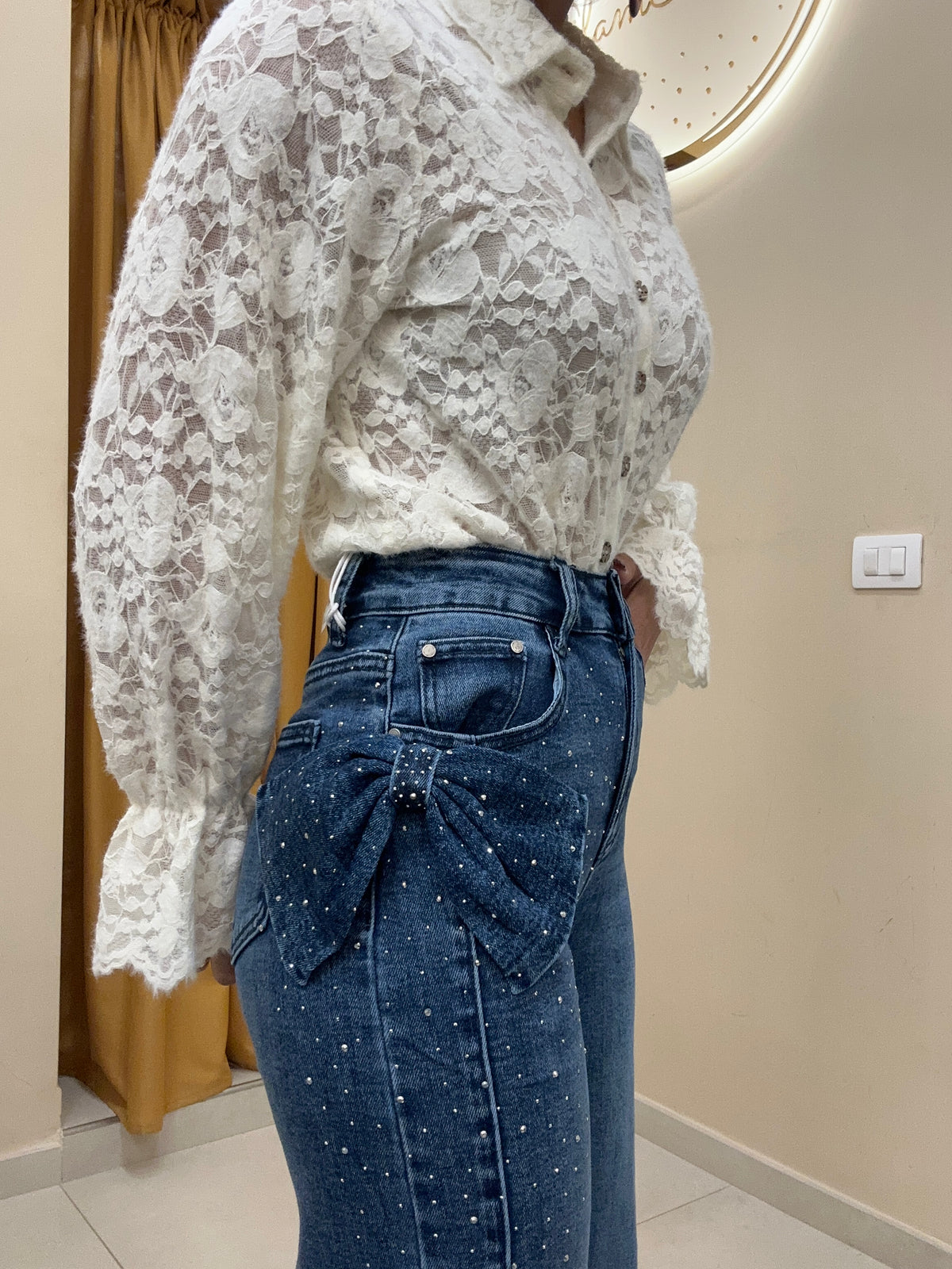 Jeans fiocco laterale