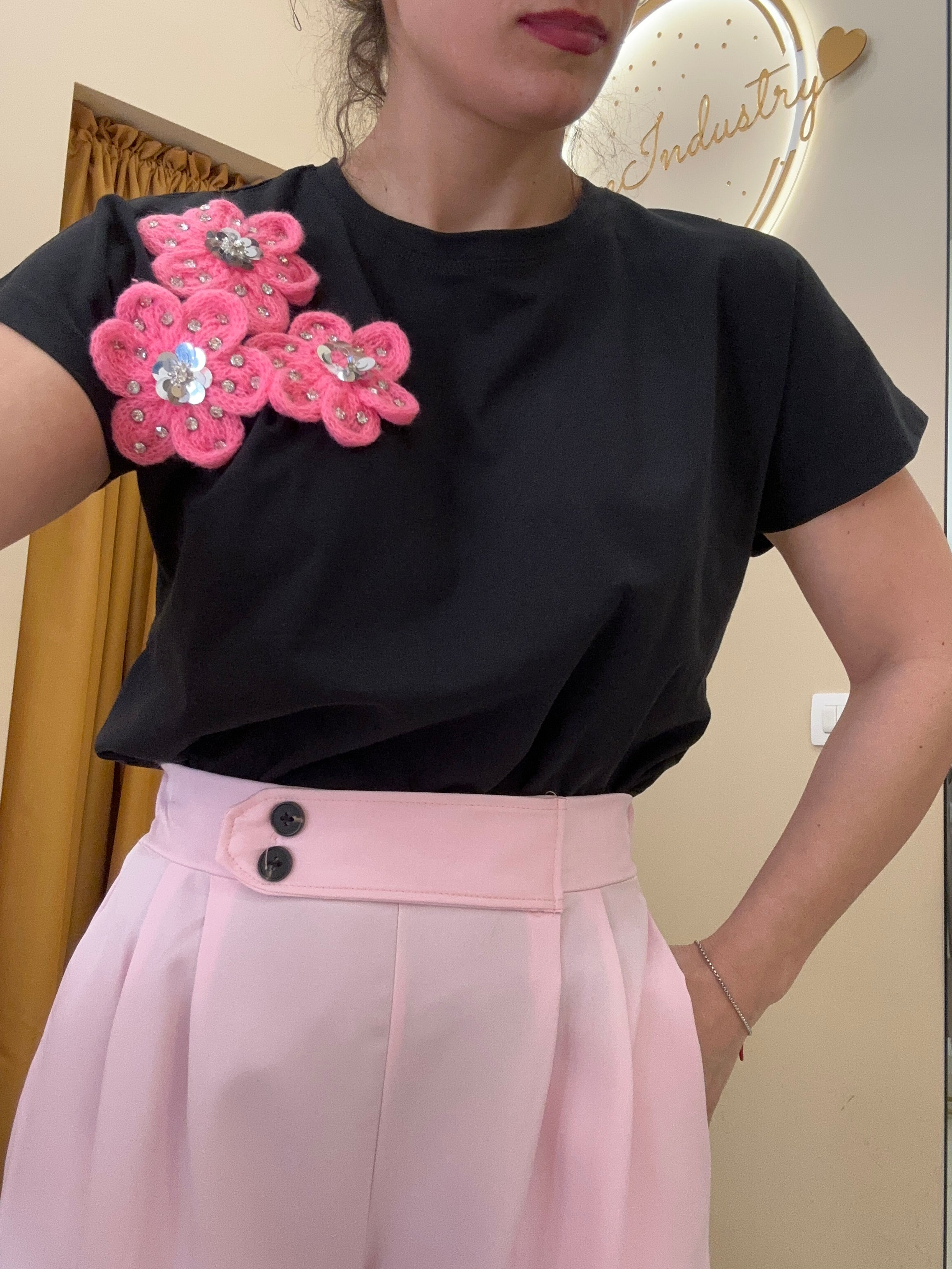 T-shirt TRE FIORI NERO