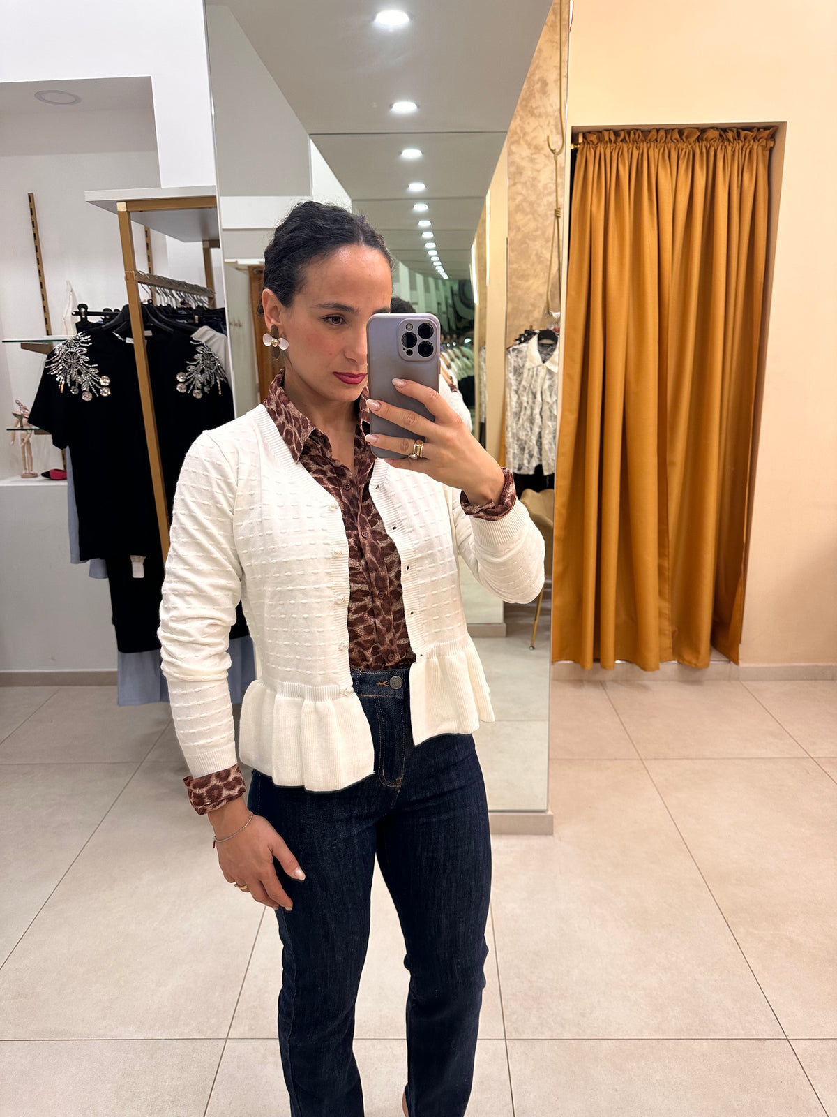 Cardigan balza e perline