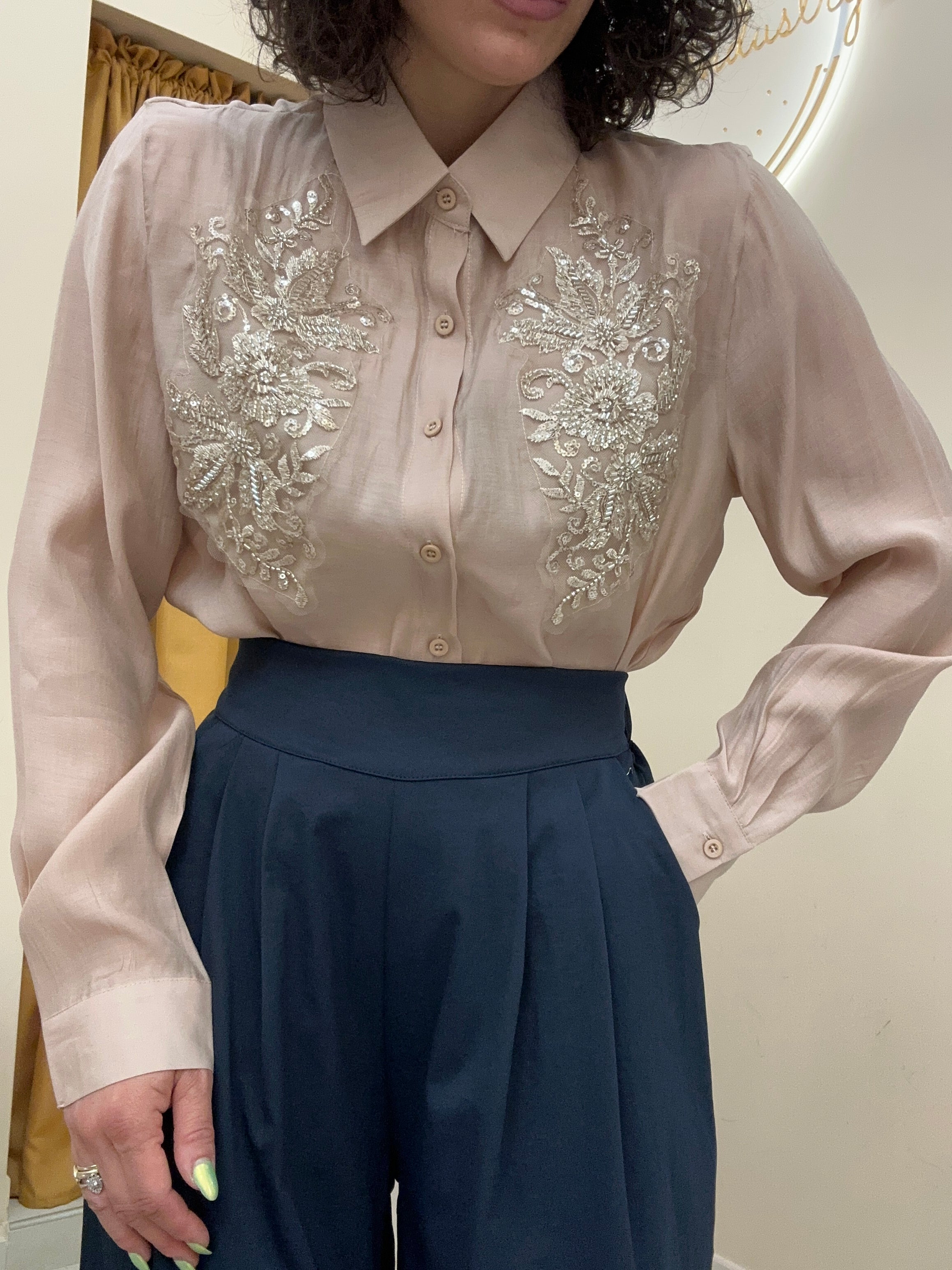 Camicia elegante beige
