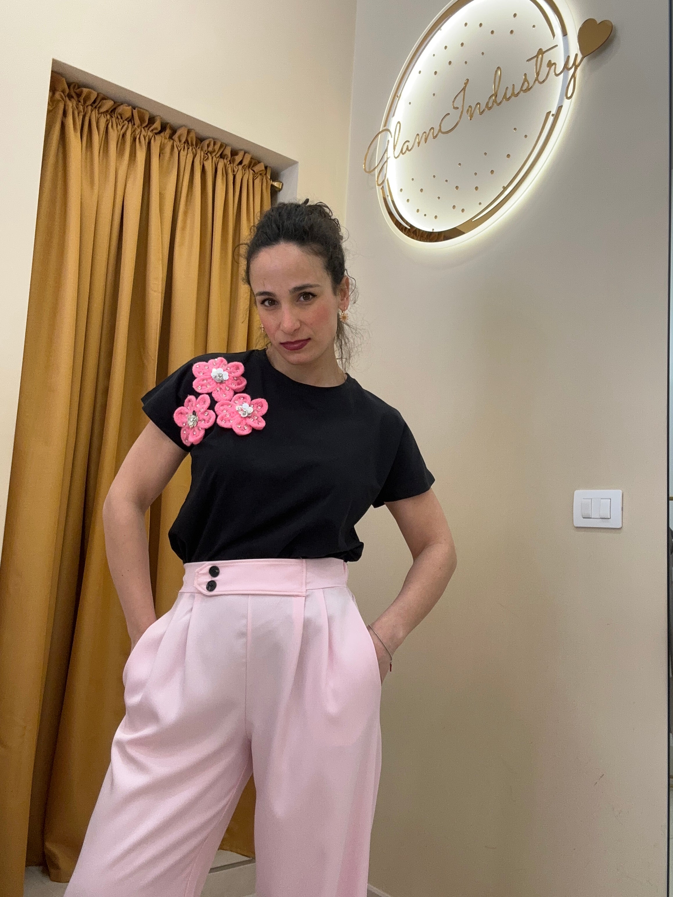 T-shirt TRE FIORI NERO